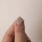 Oval Halo Cluster Ring