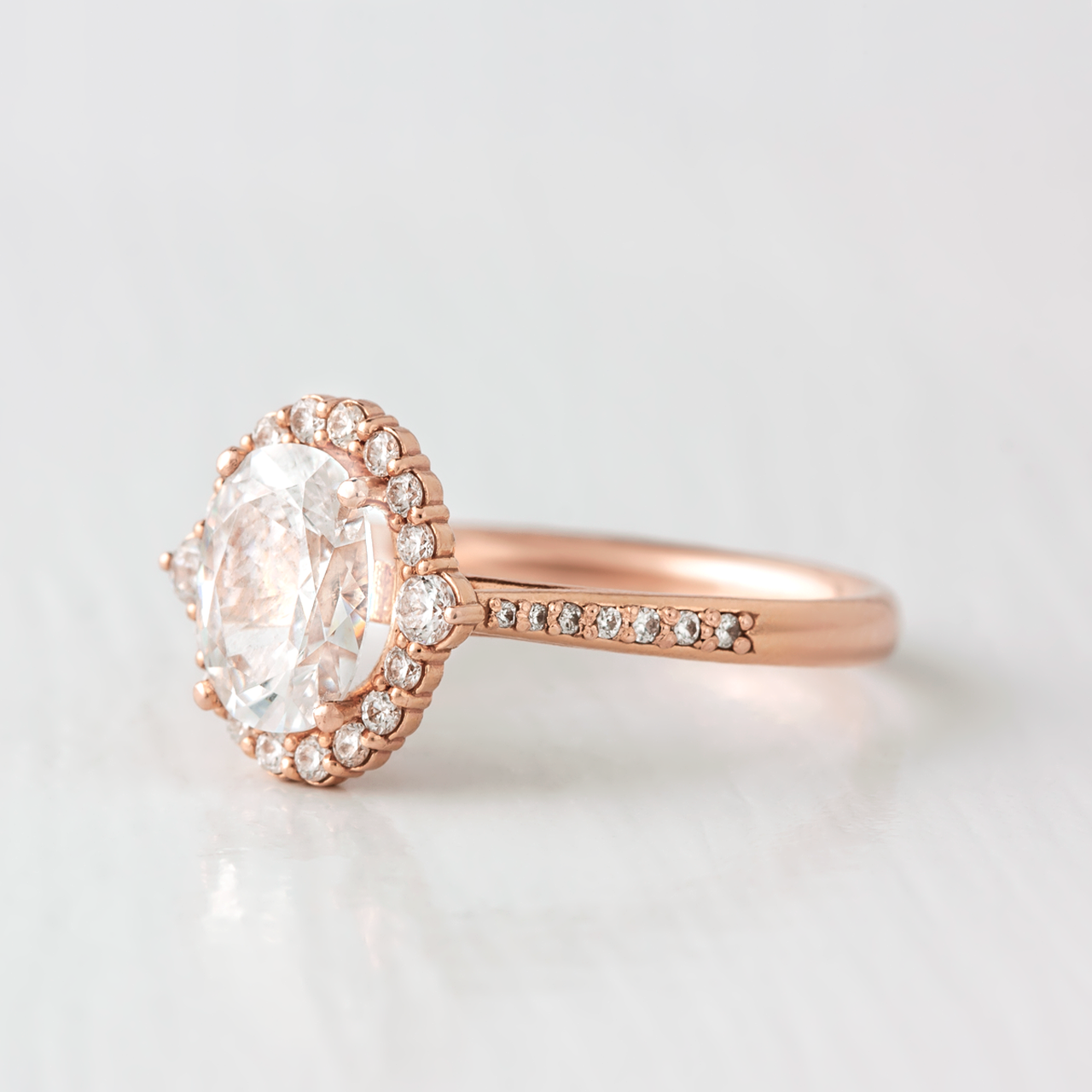 Oval Moissanite Ring for Women