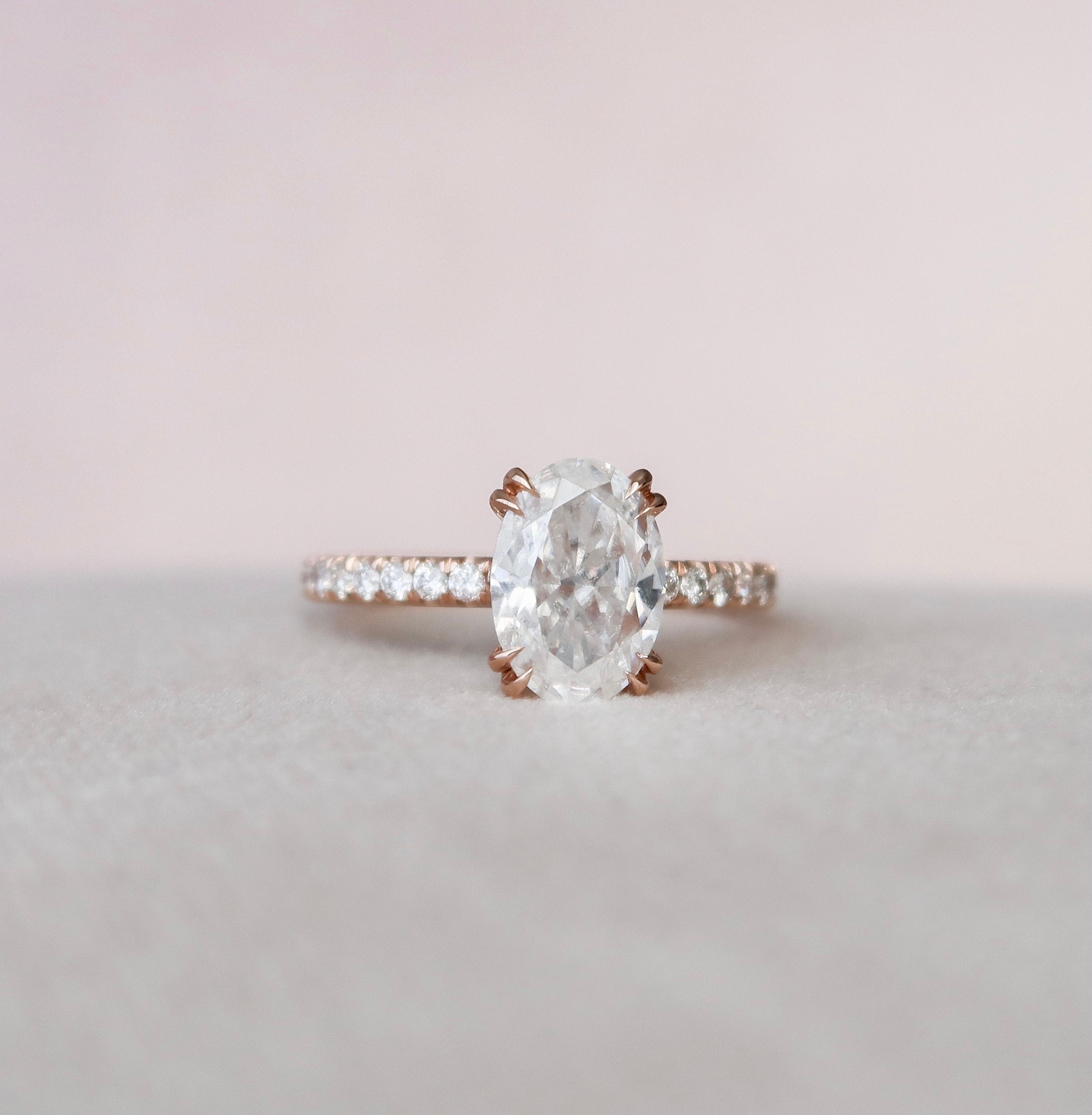 Pave Band Engagement Ring