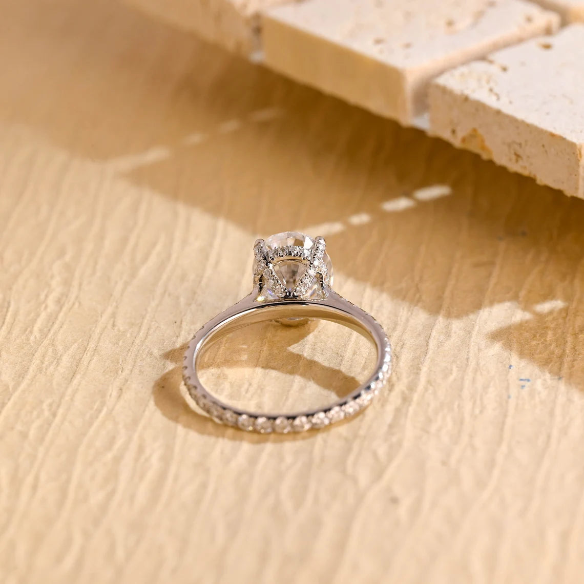 1 Carat Oval Moissanite Engagement Ring
