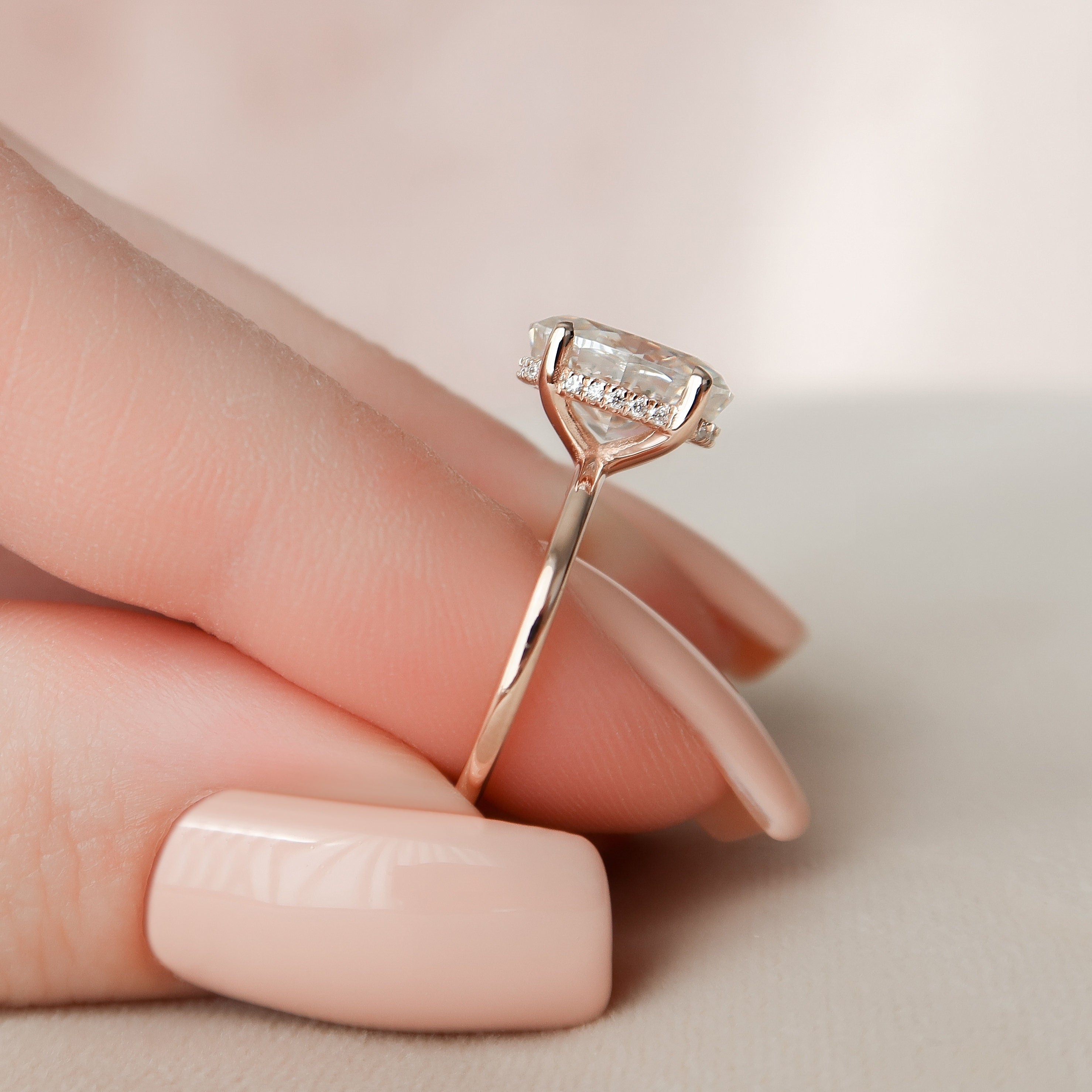 Oval Solitaire Moissanite Ring