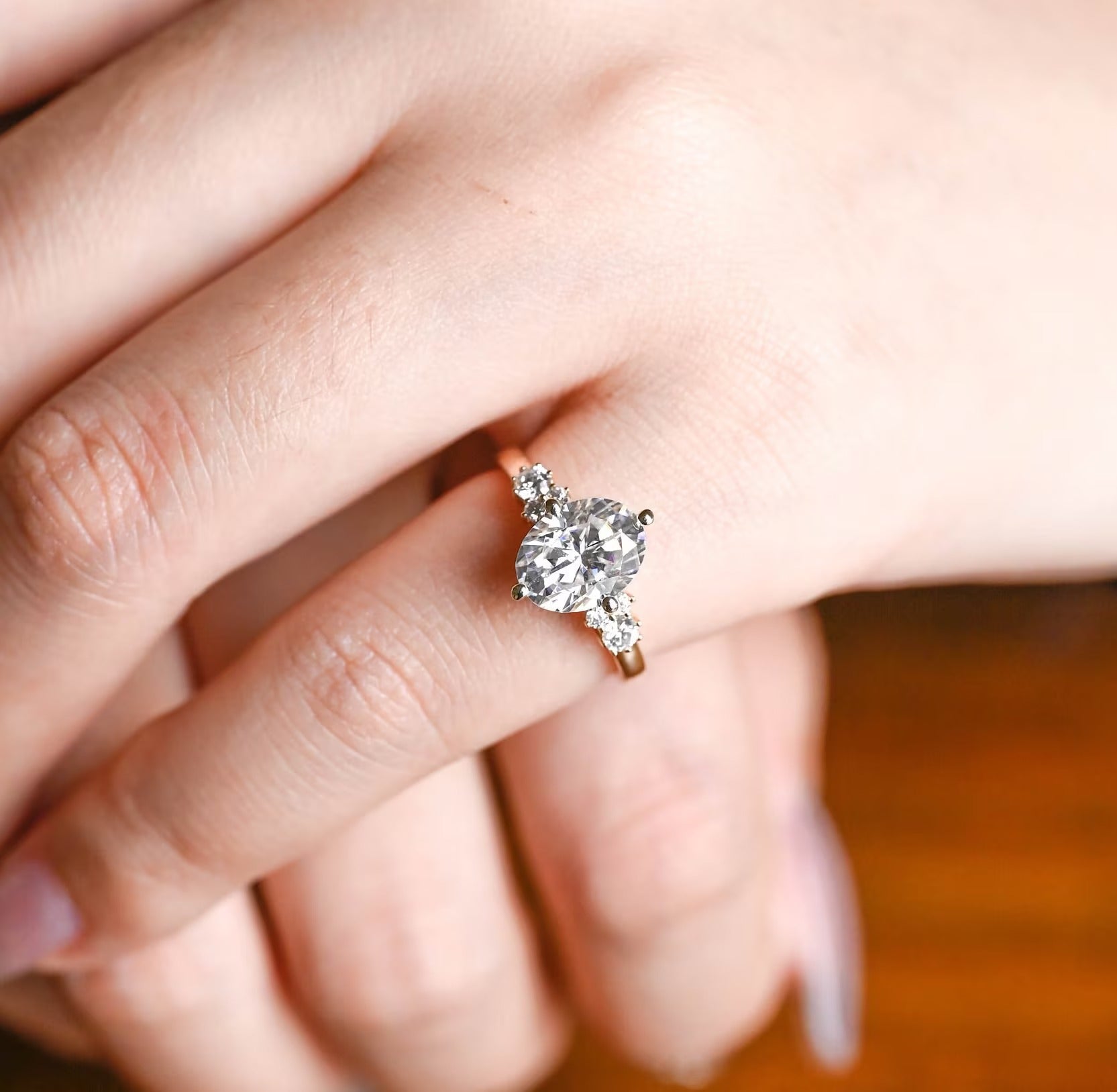 Fine Jewelry Oval Cut Diamond Moissanite Ring