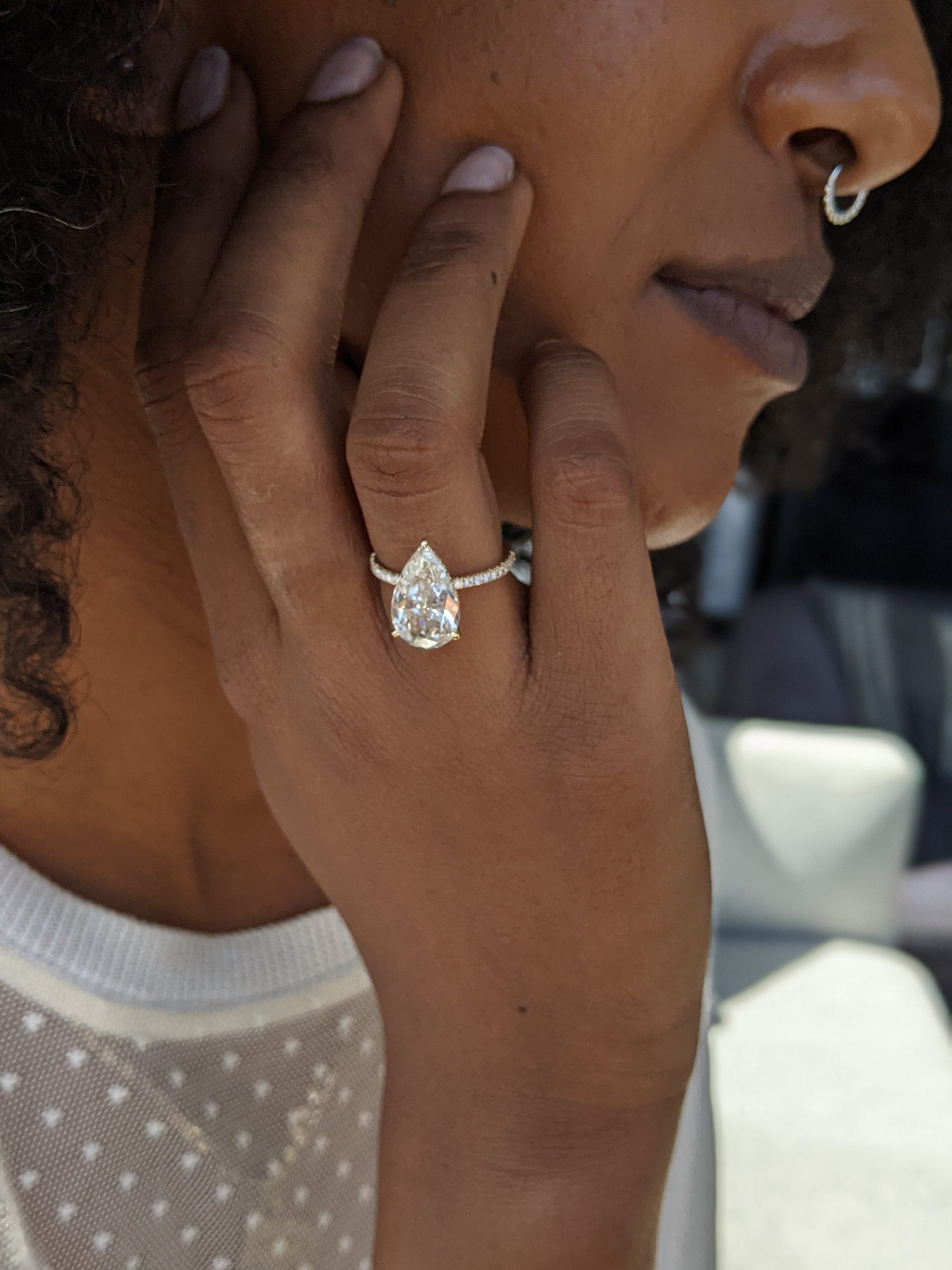 Moissanite engagement ring set for brides