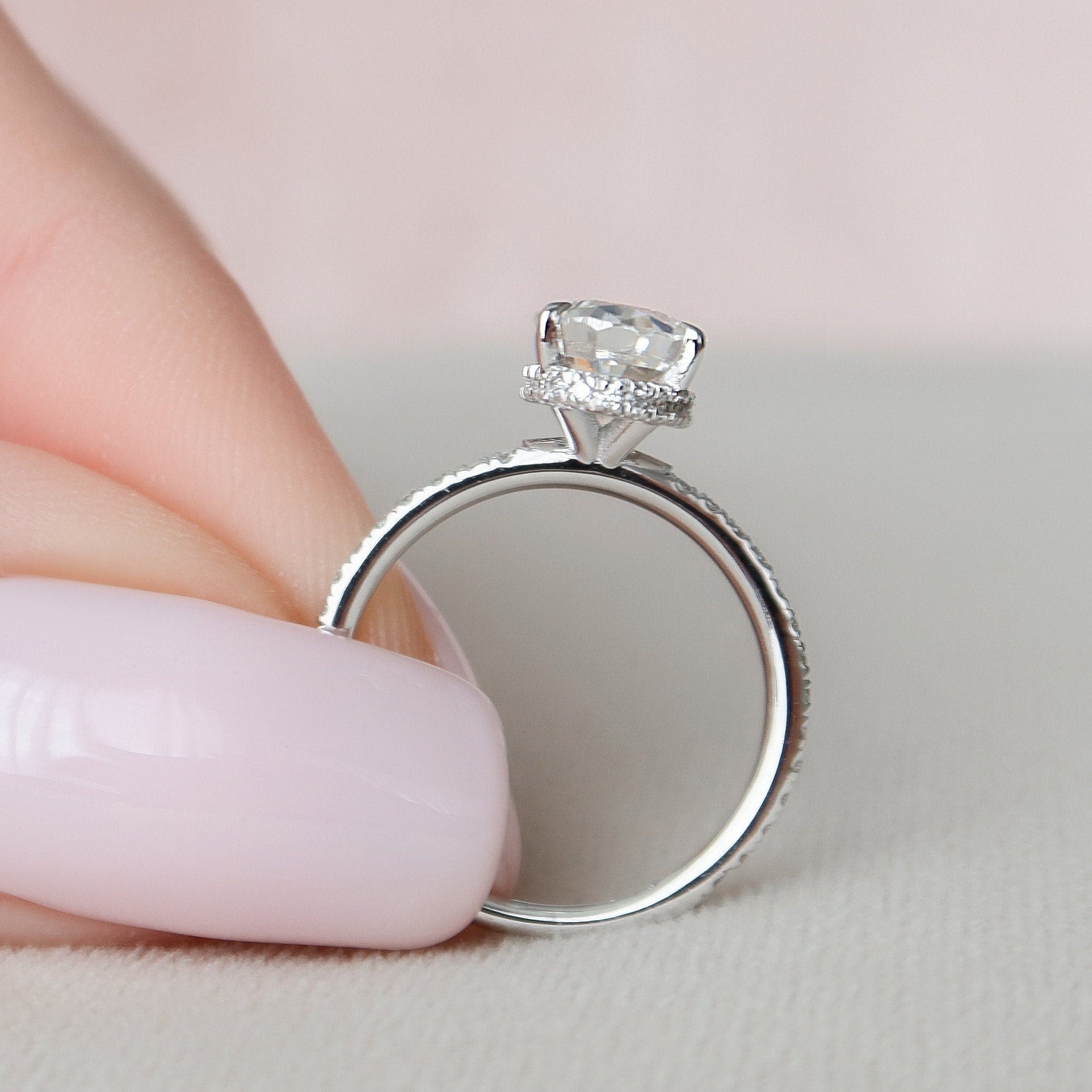 Hidden Halo Engagement Ring