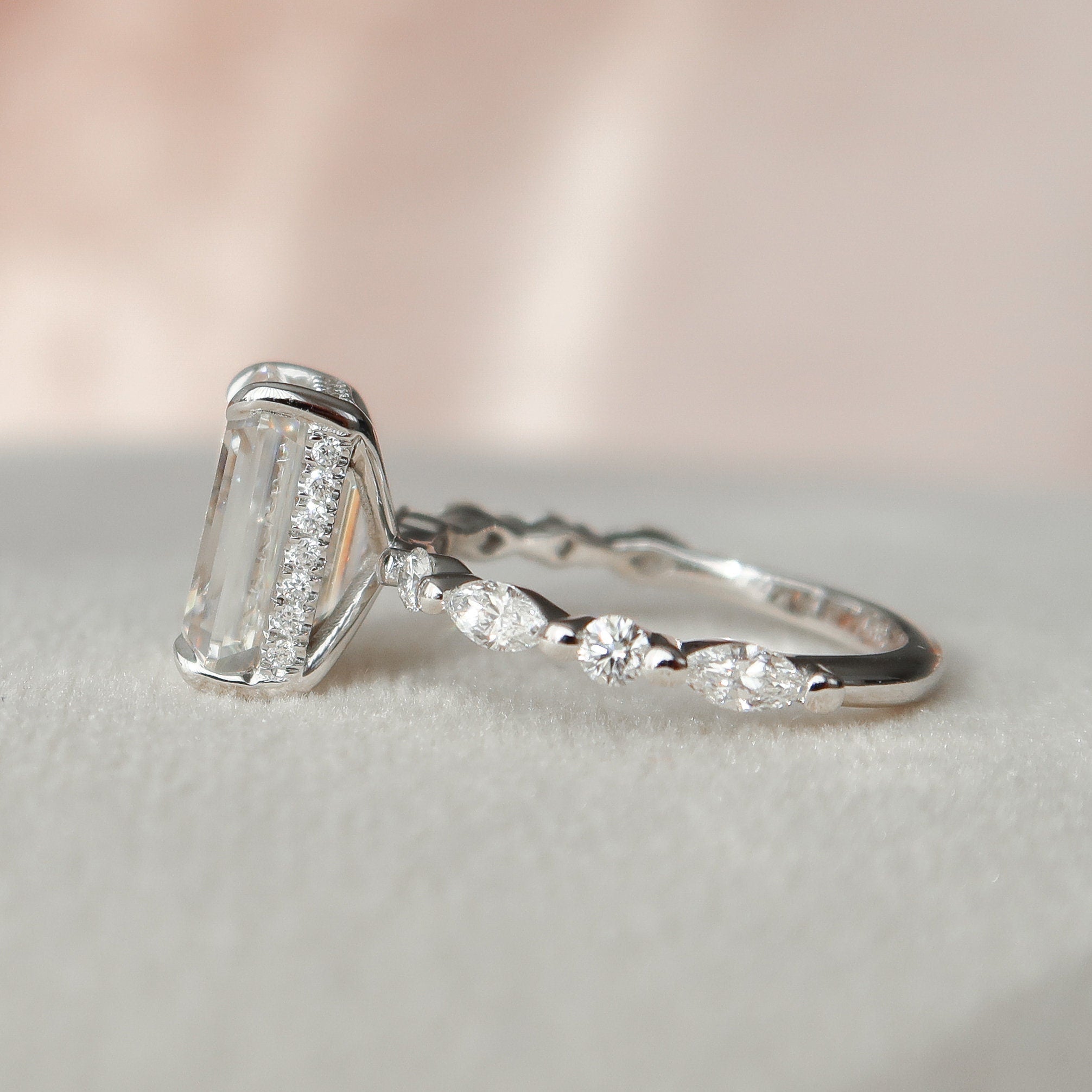 Pave Band Engagement Ring