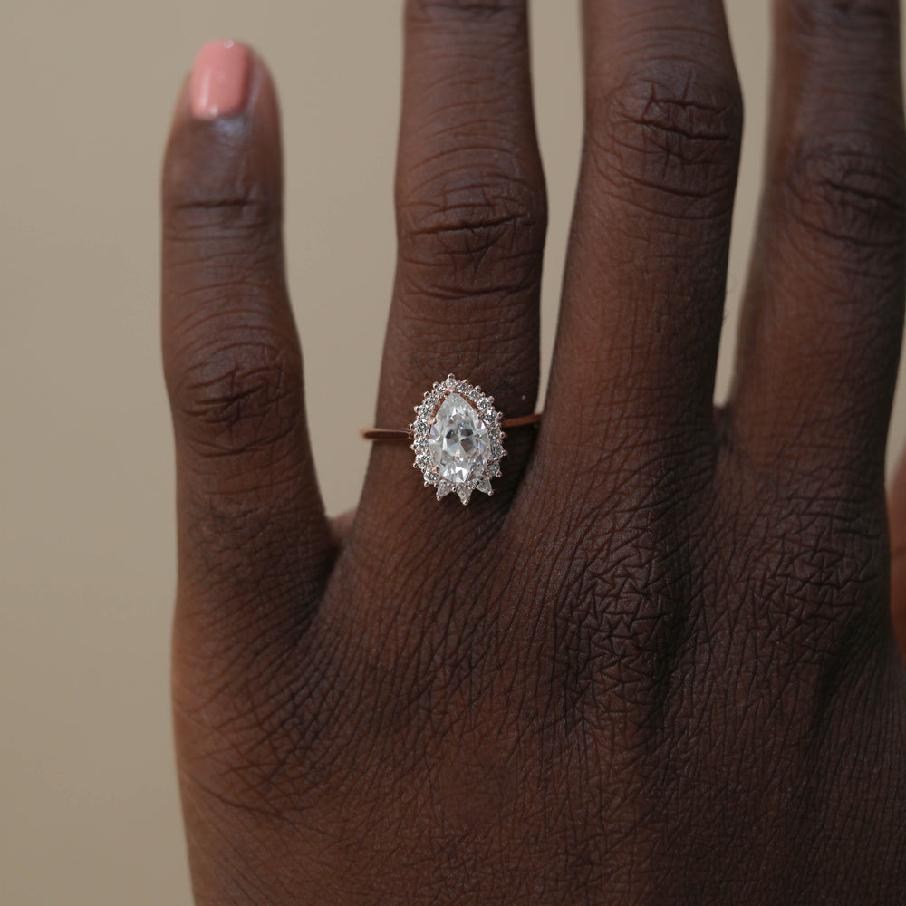 Pear Cluster Engagement Ring