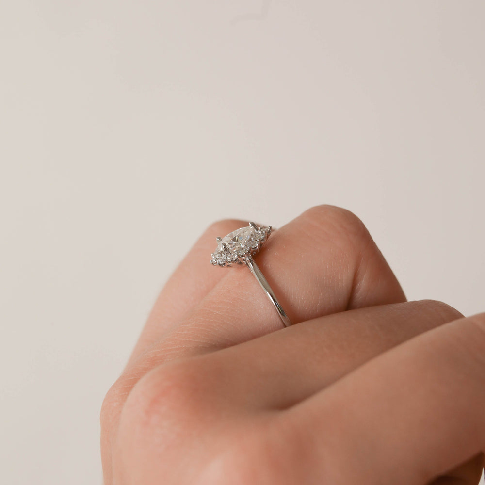 Pear Solitaire Moissanite Ring