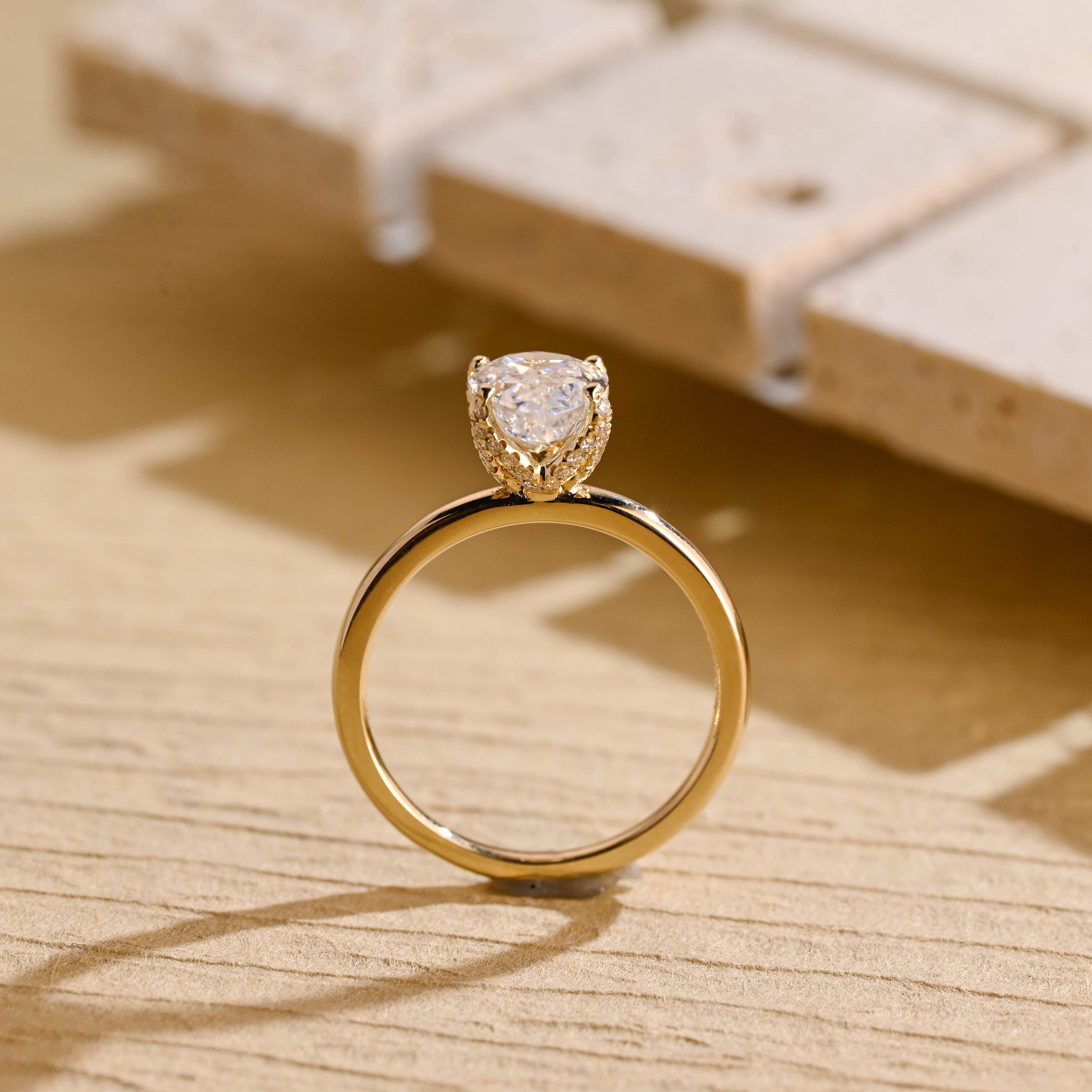 Unique Moissanite Engagement Ring