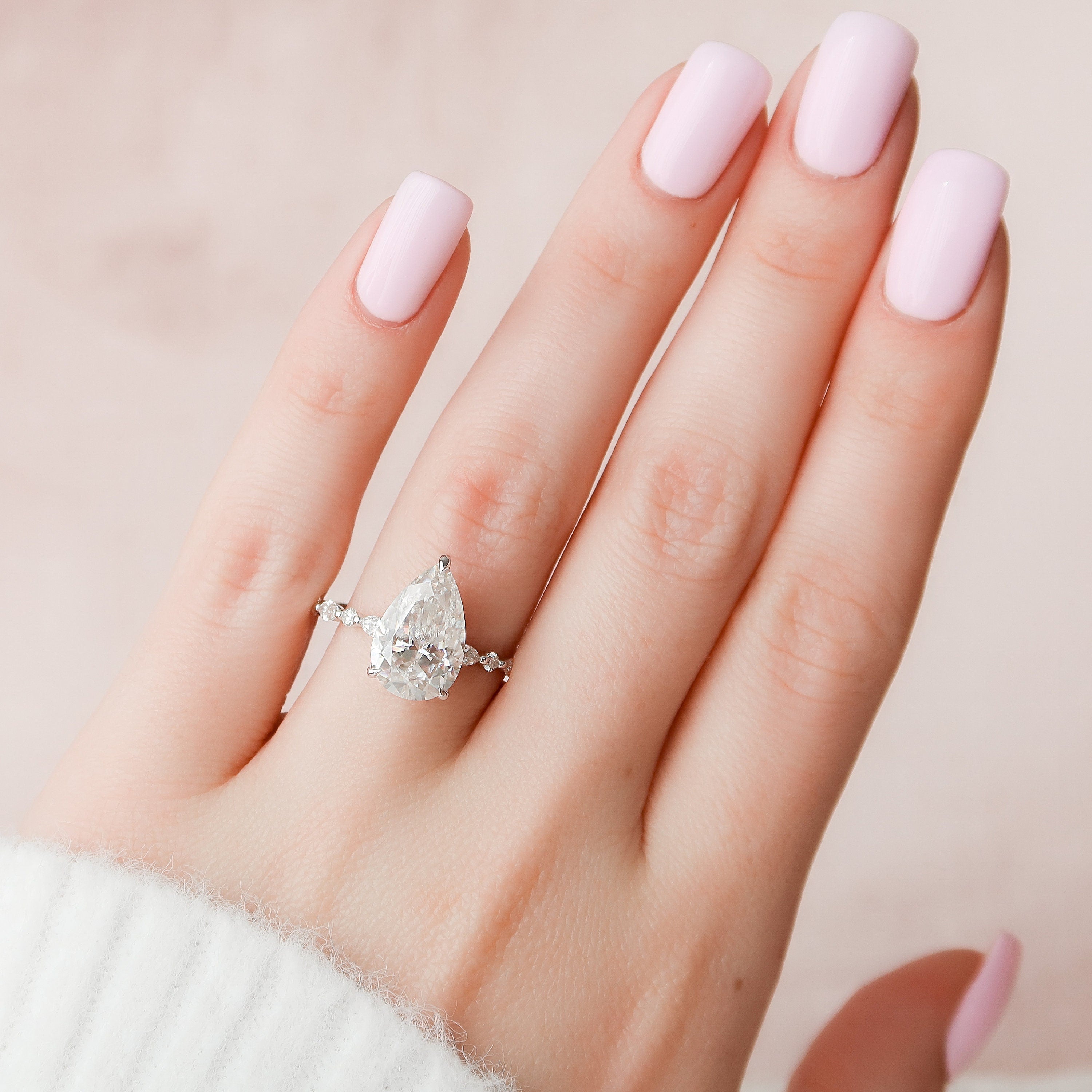 Hidden Halo Engagement Ring