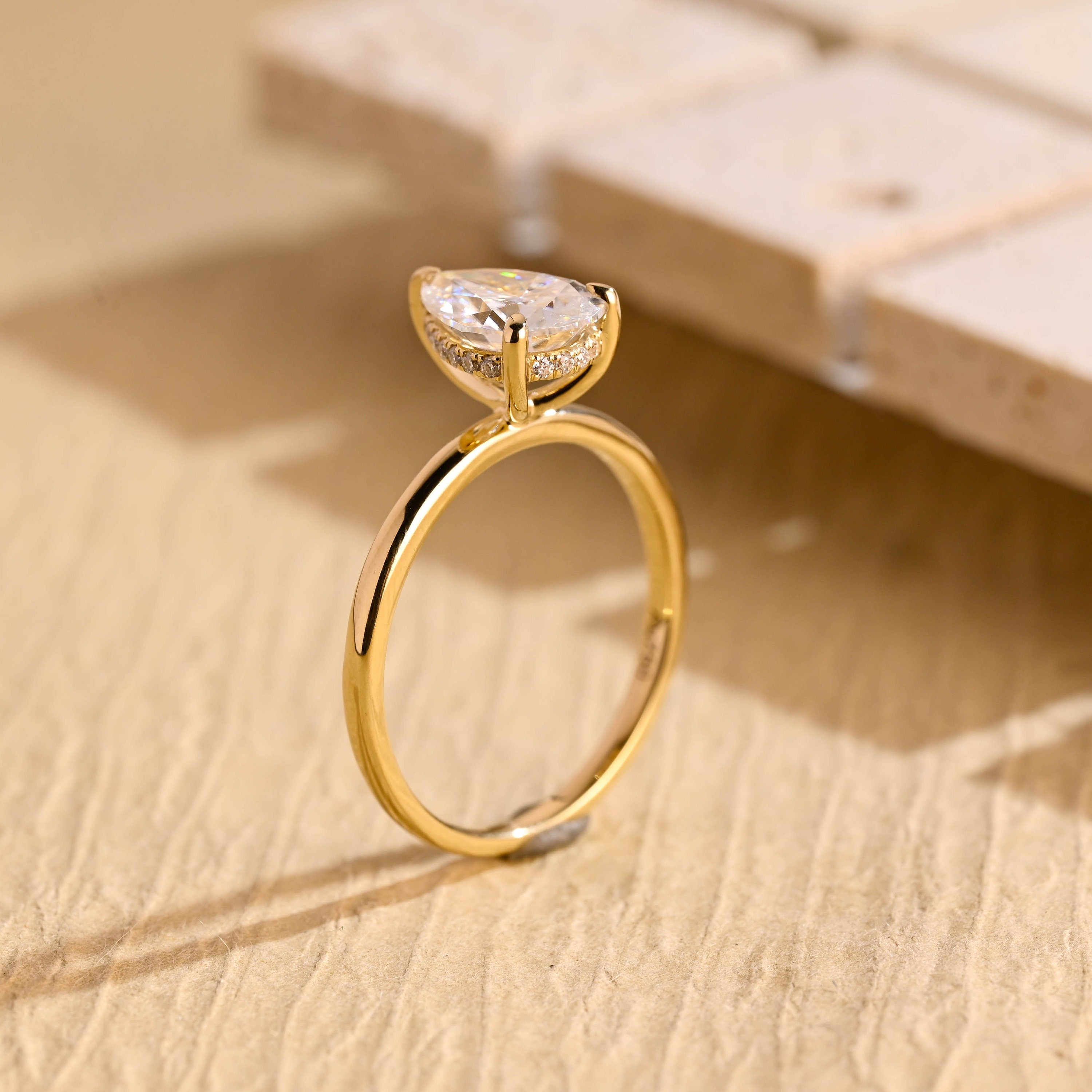 Hidden Halo Solitaire Ring