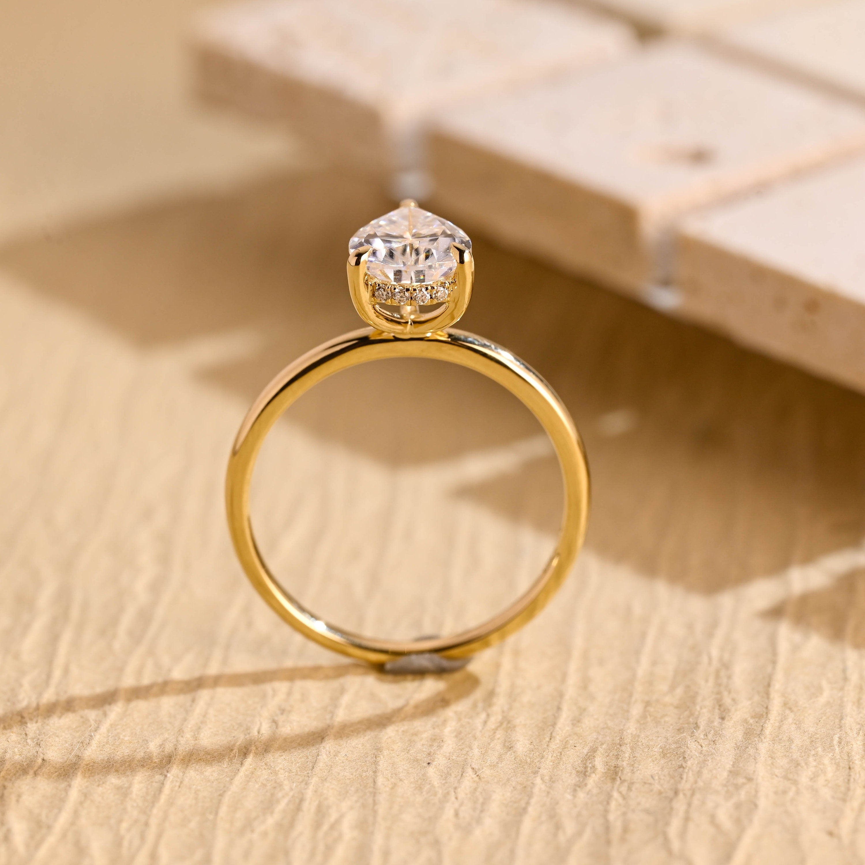 Hidden Halo Solitaire Ring