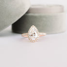 Pear Moissanite Halo Ring 85