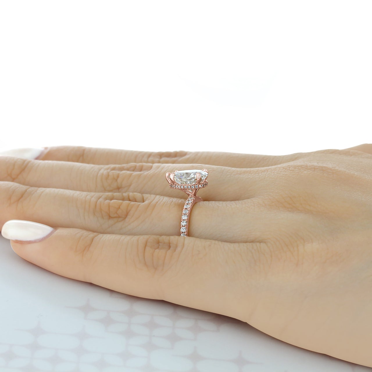 18K Rose Gold Moissanite Ring
