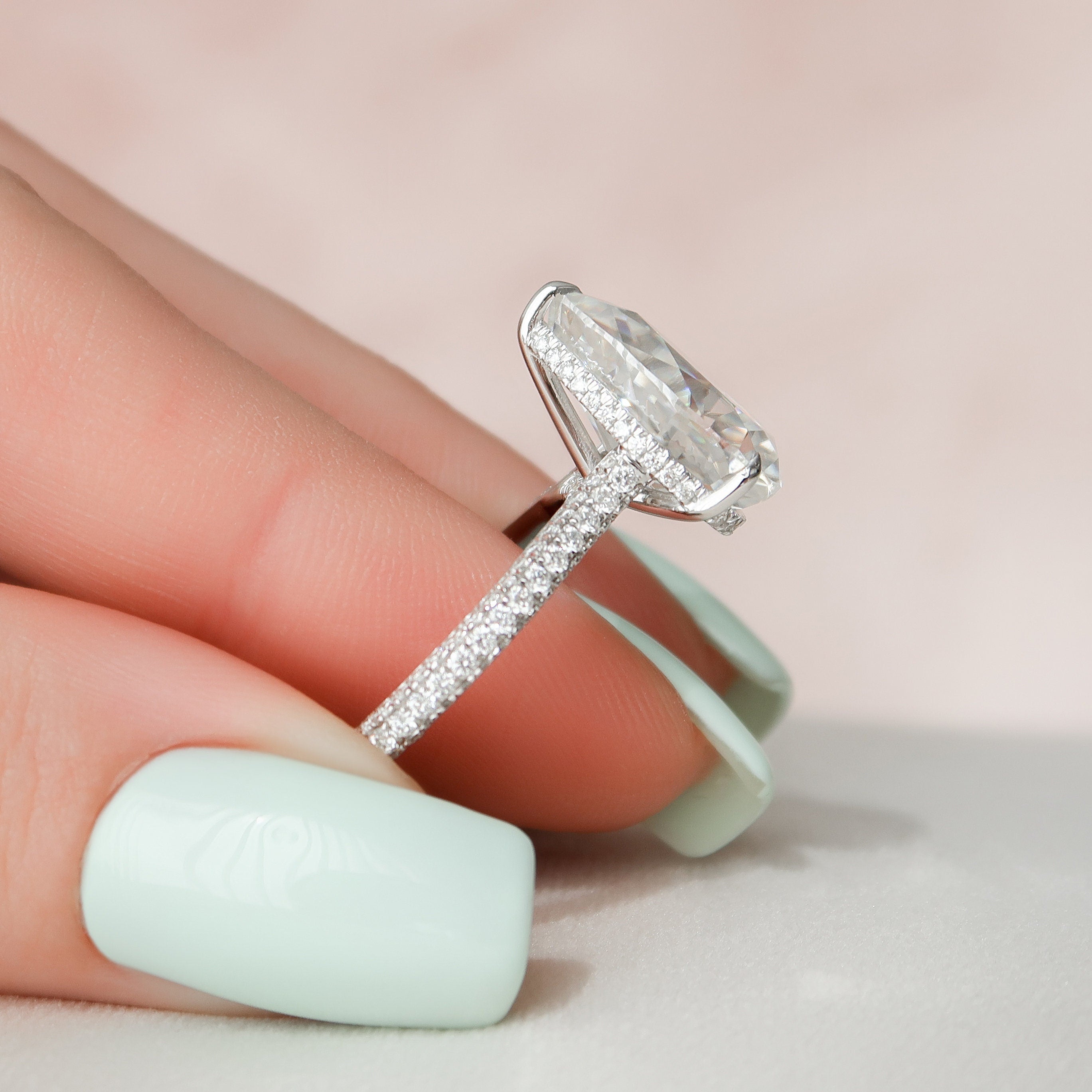 Hidden Halo Moissanite Ring
