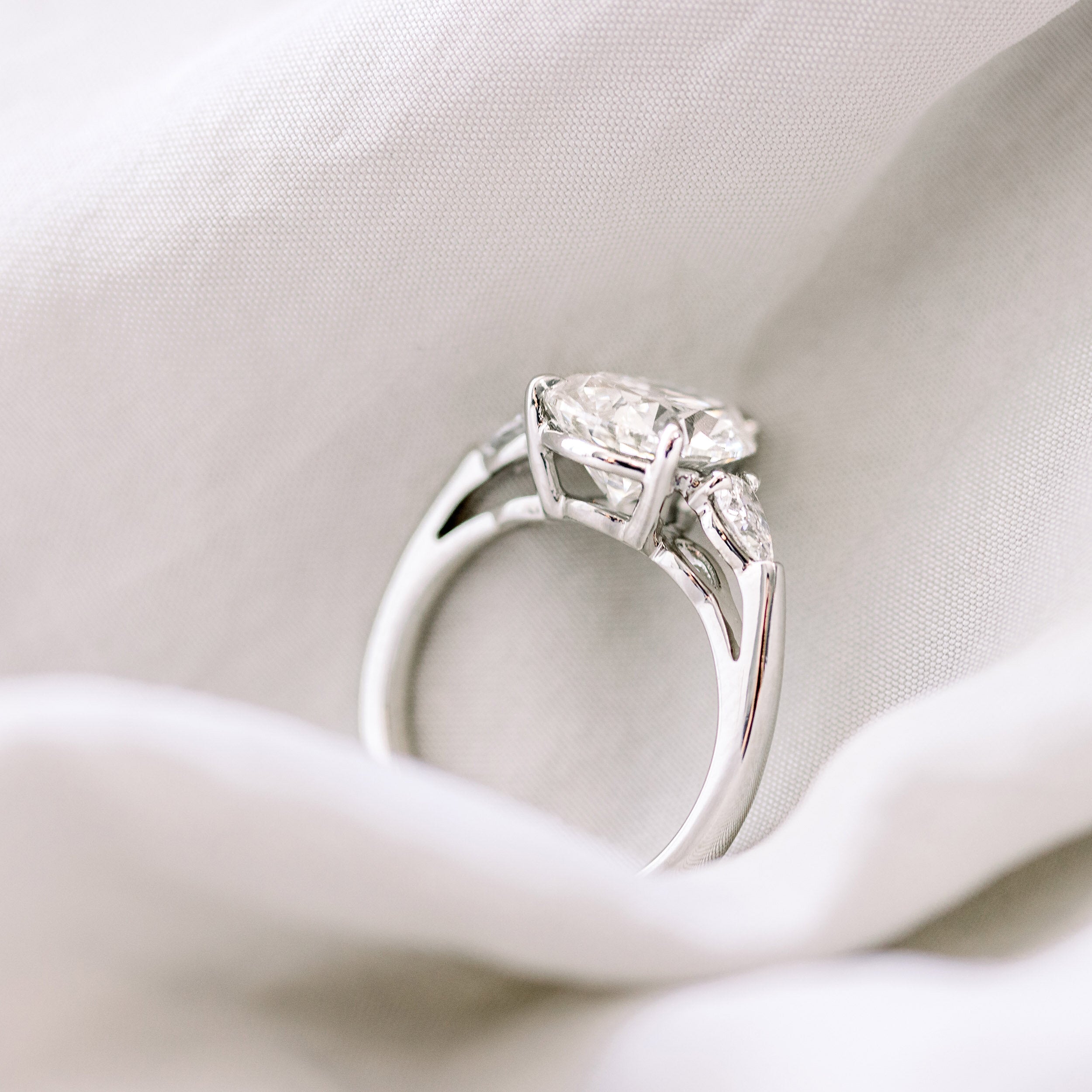 Pear Moissanite Engagement Ring