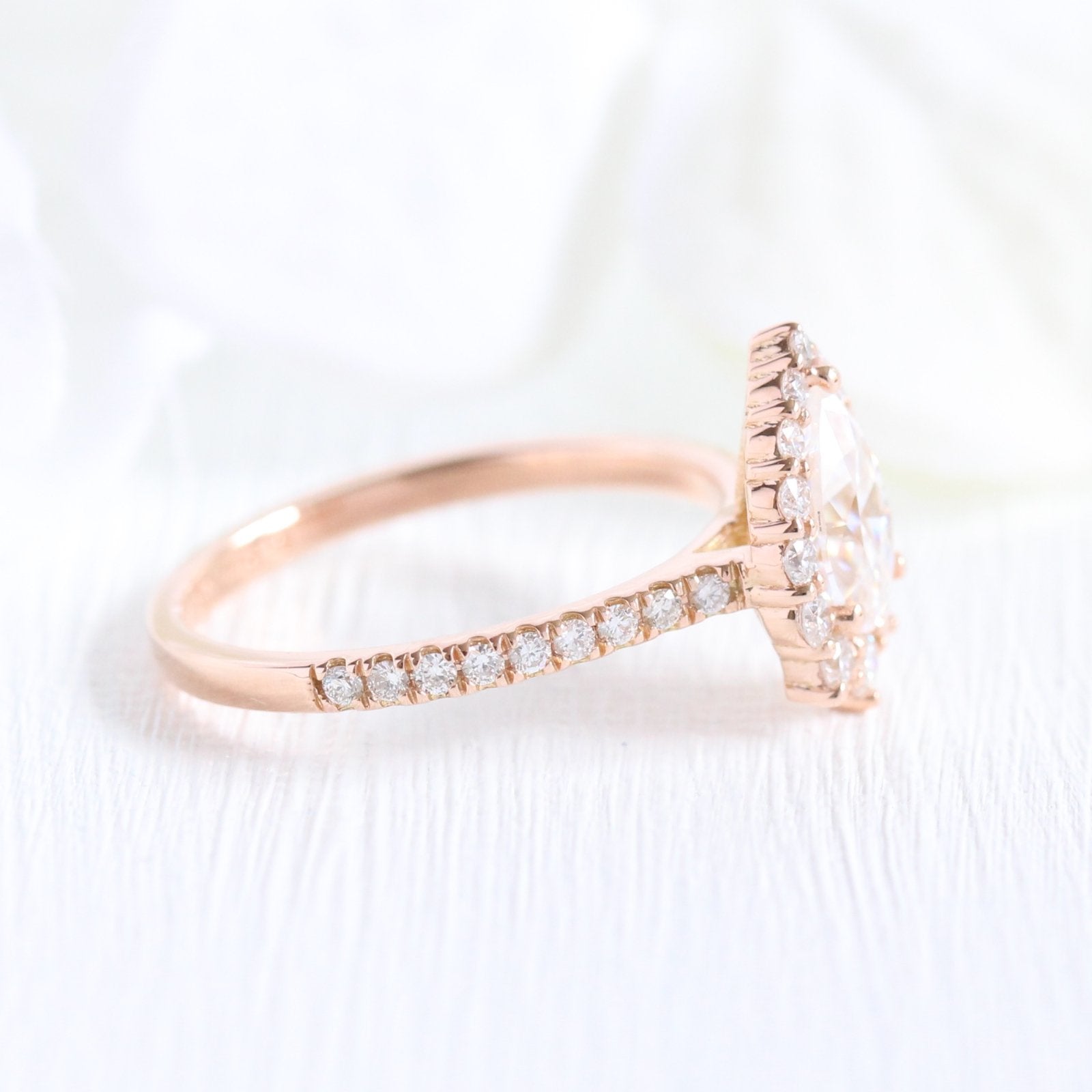 Pear Moissanite Engagement Ring
