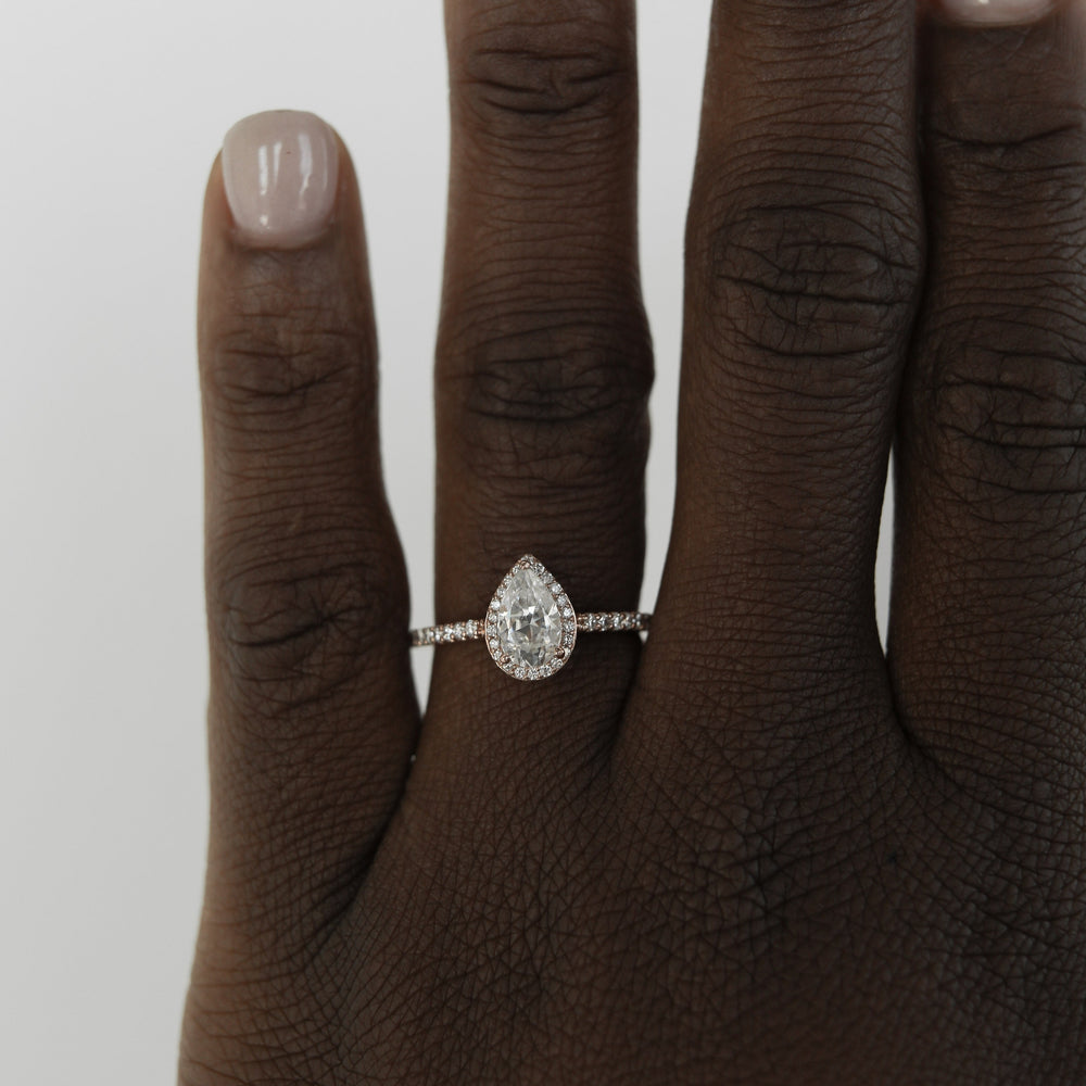 Pear Halo Engagement Ring