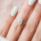 Pear Moissanite Diamond Ring