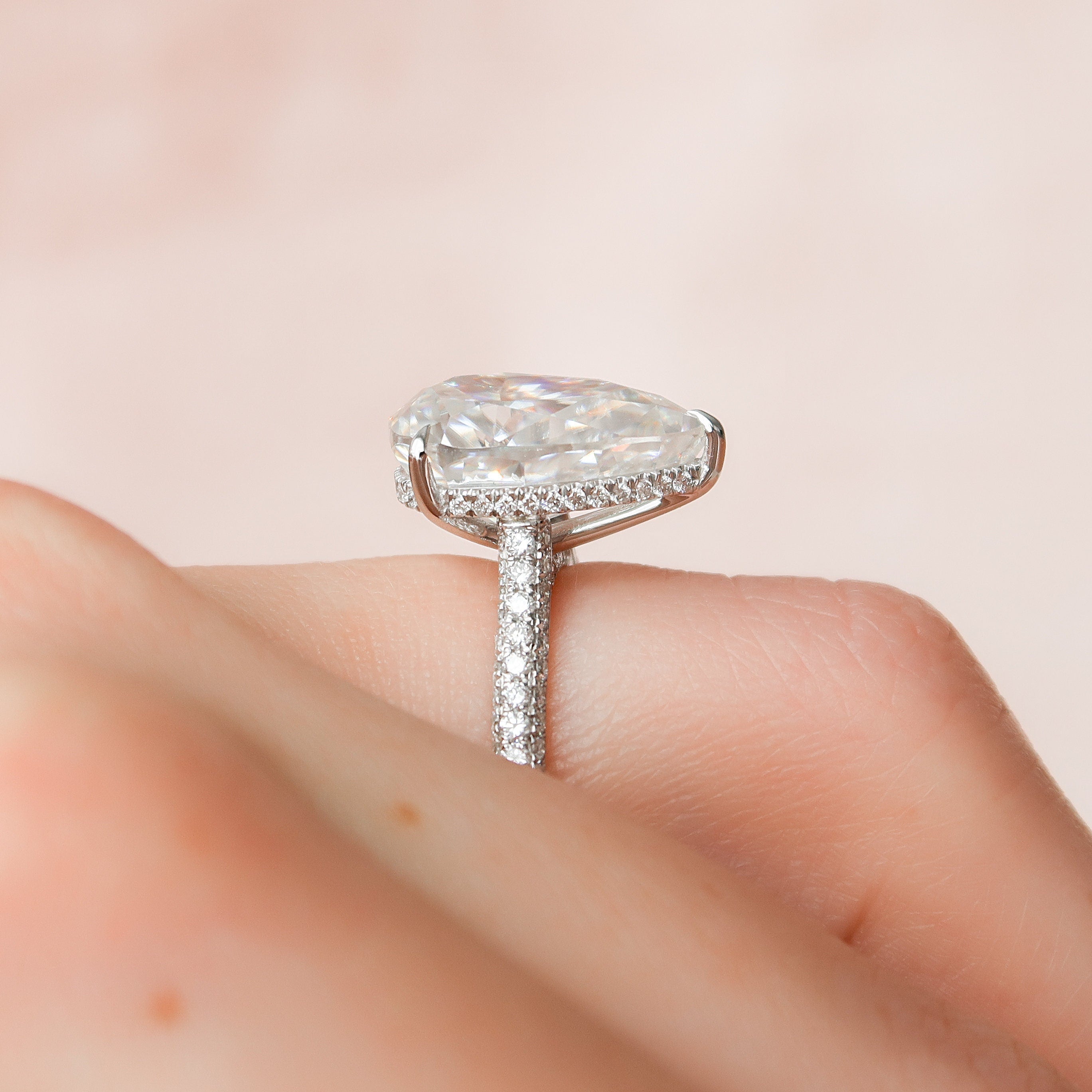 Pear Engagement Ring in Solid Gold