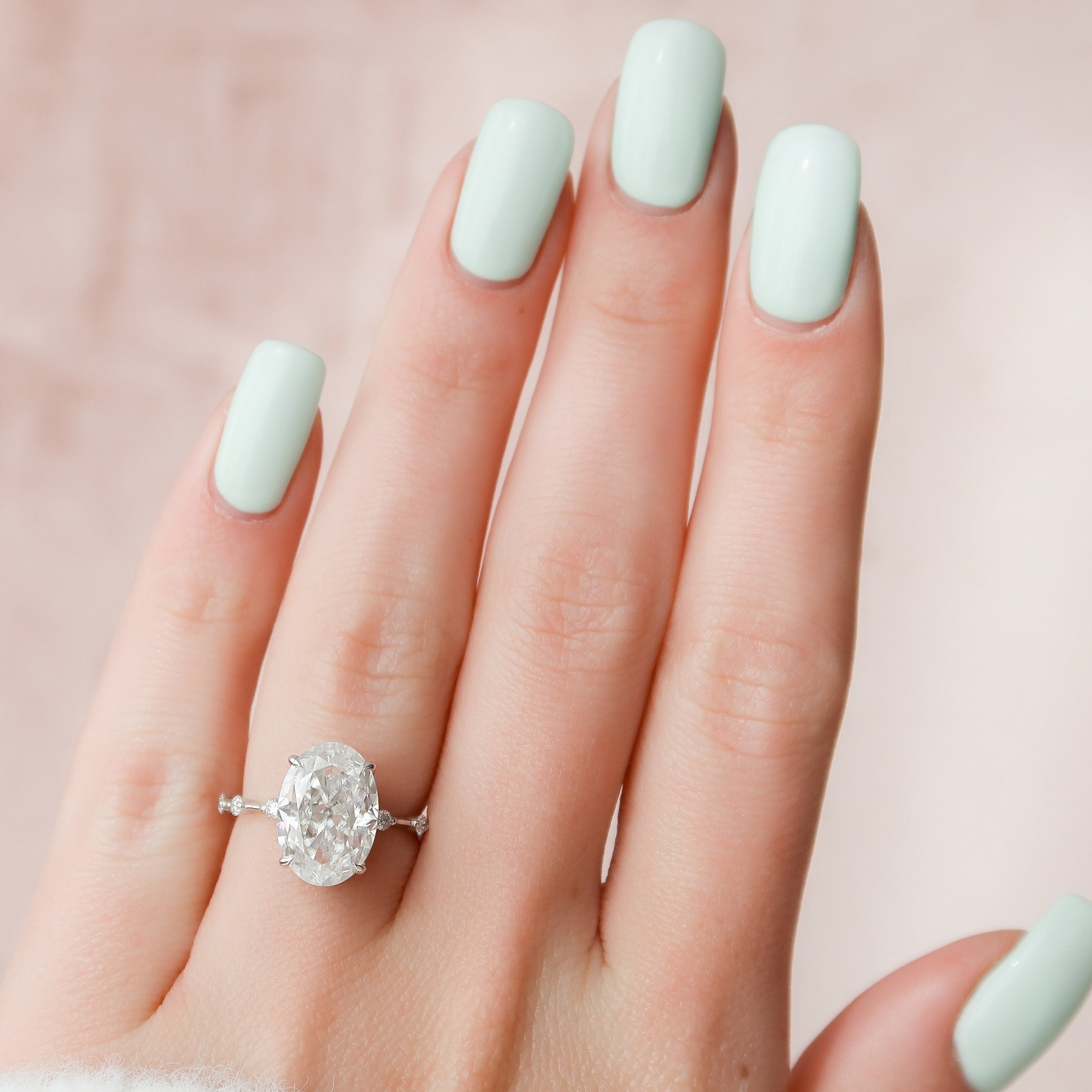 Oval Moissanite Diamond Ring