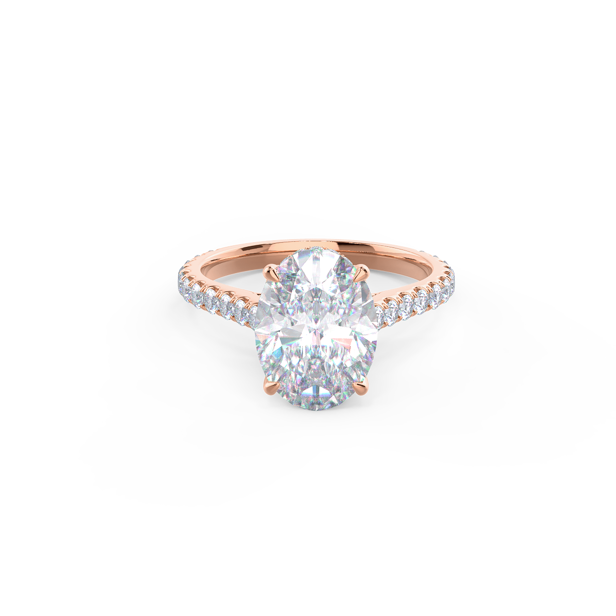 Pave Band Engagement Ring