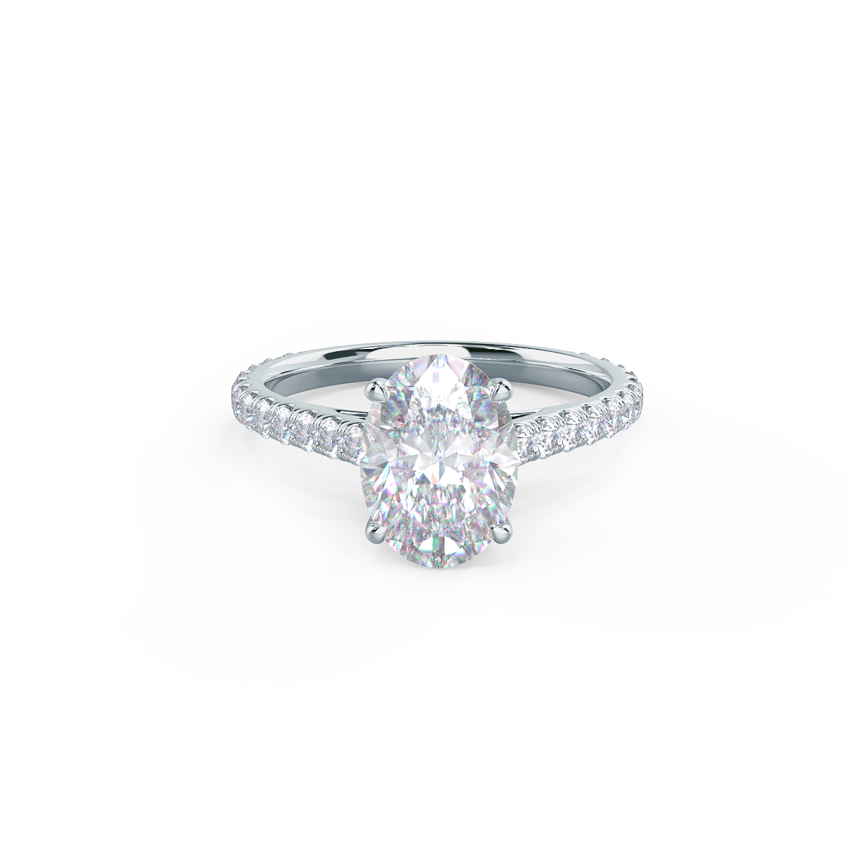 Pave Band Engagement Ring