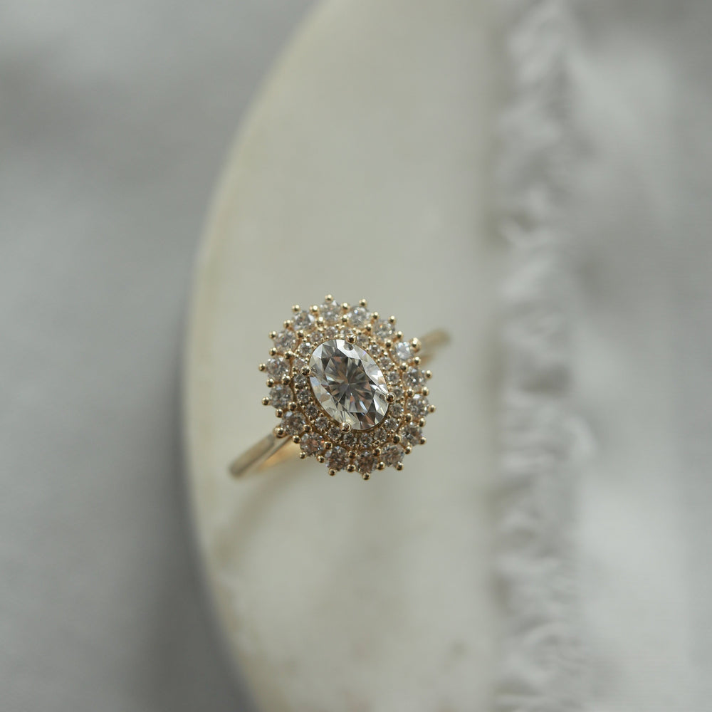 Double Halo Engagement Ring