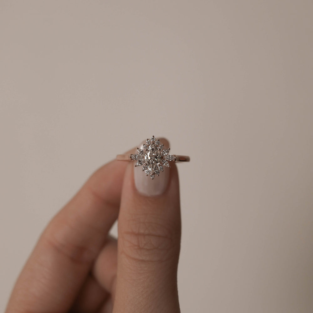 Marquise Cut Moissanite Ring