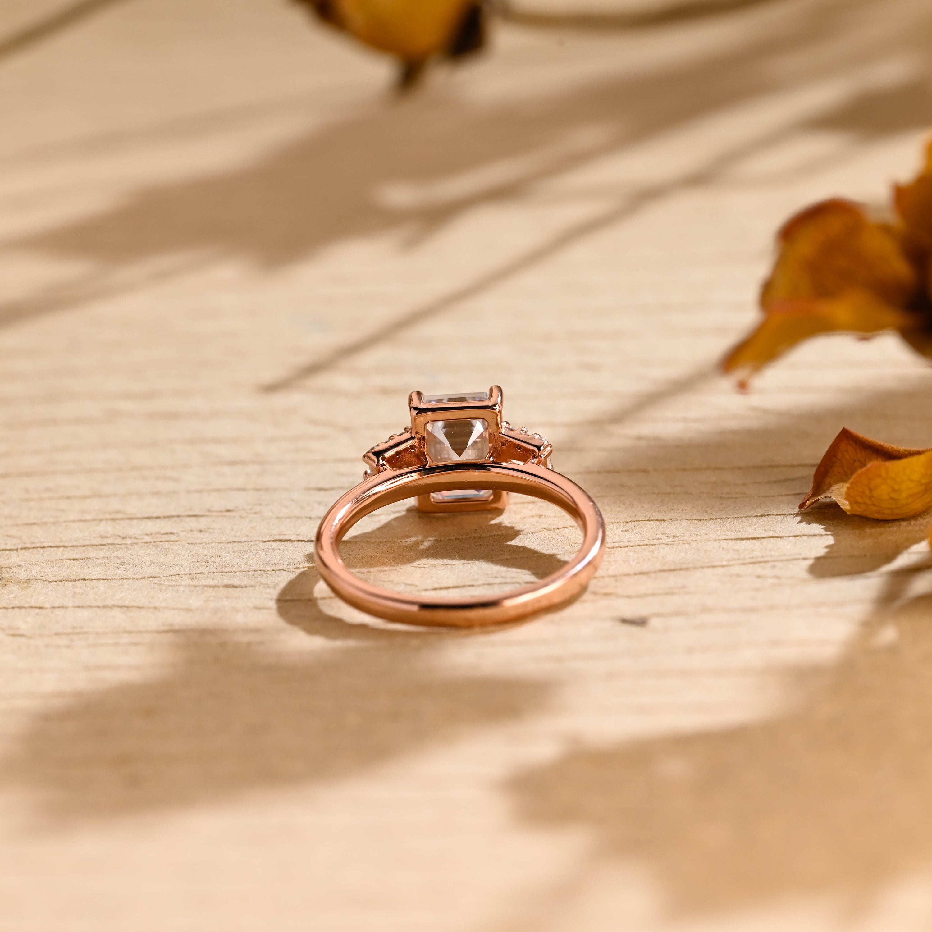 Emerald Cut Moissanite Ring