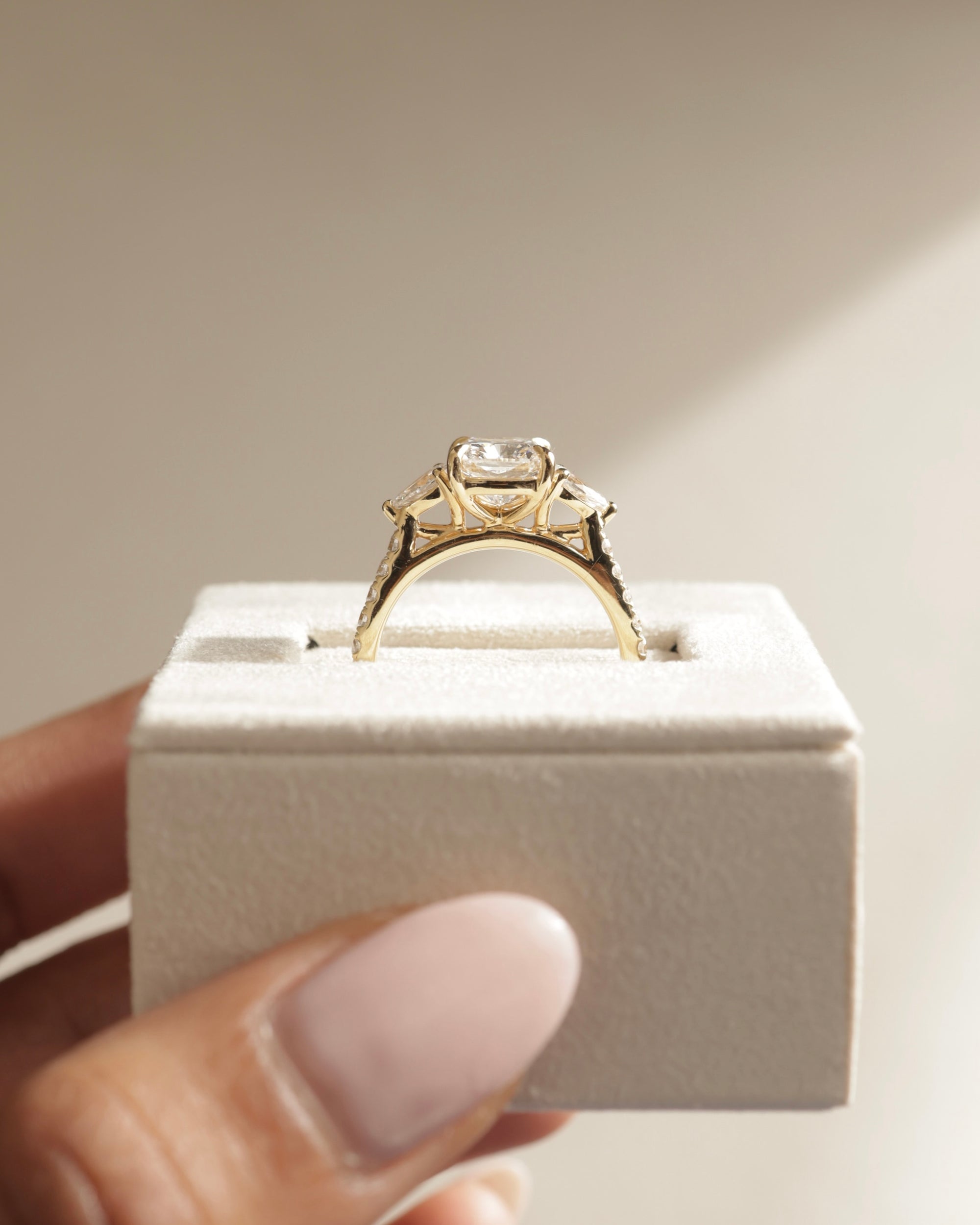 Elongated Cushion Moissanite Ring