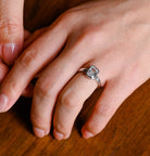 sustainable engagement rings USA moissanite bezel