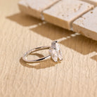 Diamond Three Stone Moissanite Ring