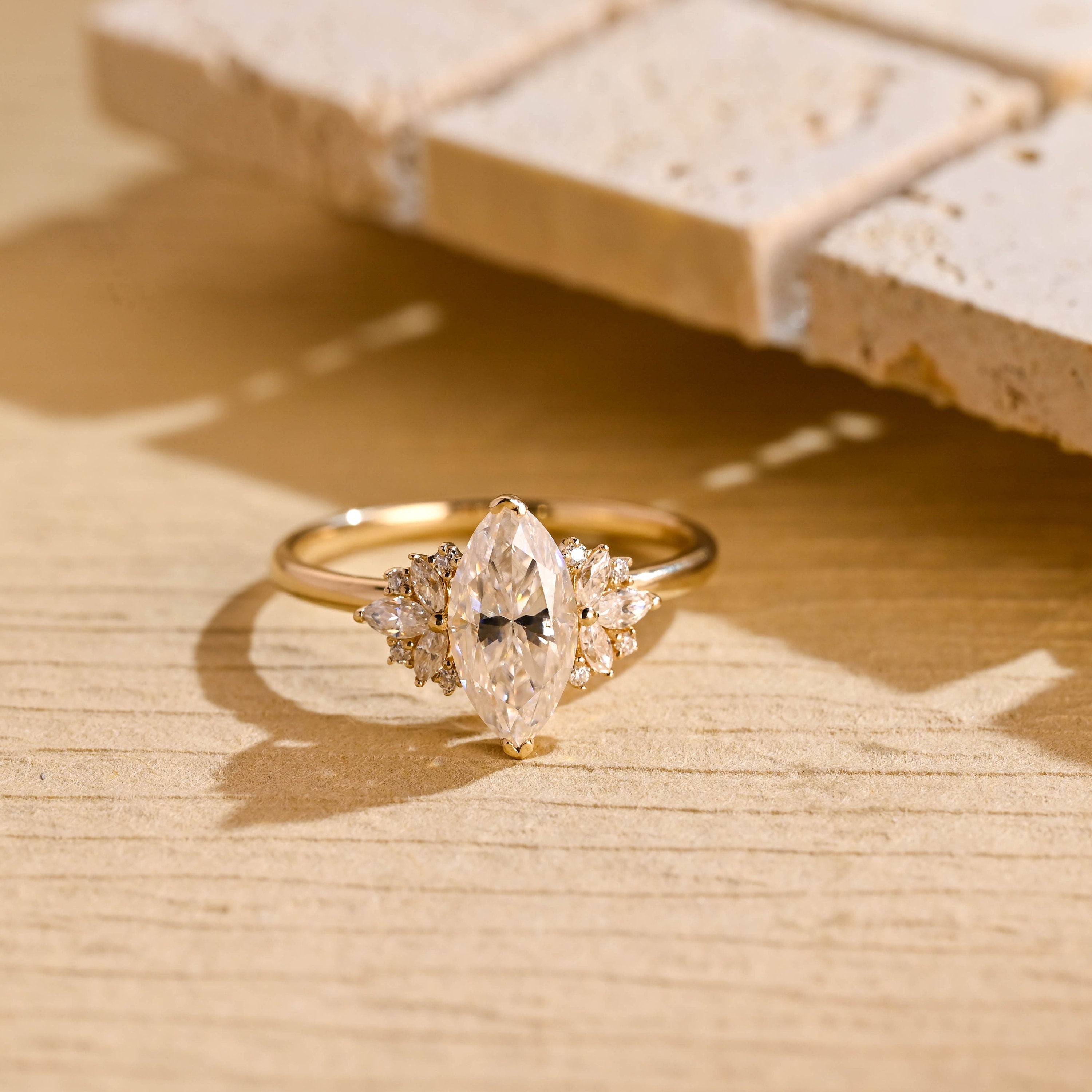 1 Carat Marquise Moissanite Ring