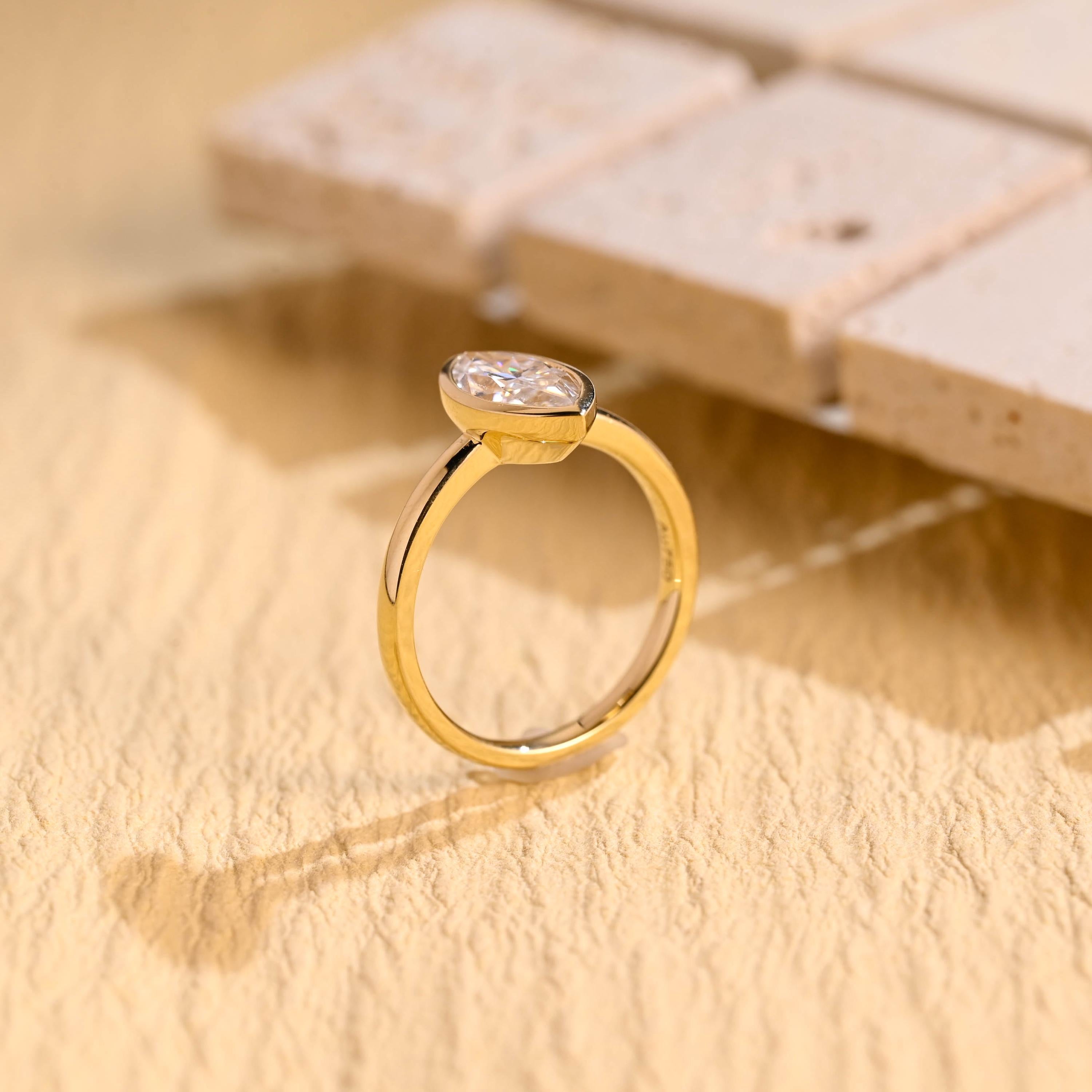 Marquise Shaped Moissanite Ring