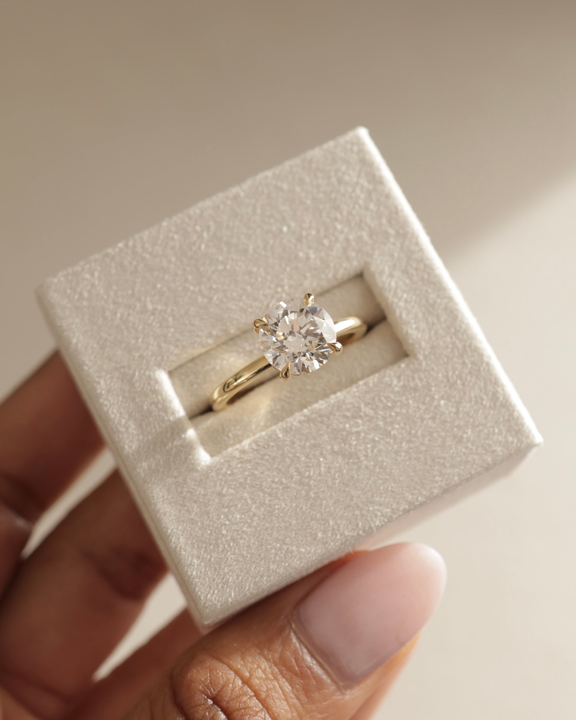Moissanite Hidden Halo Engagement Ring