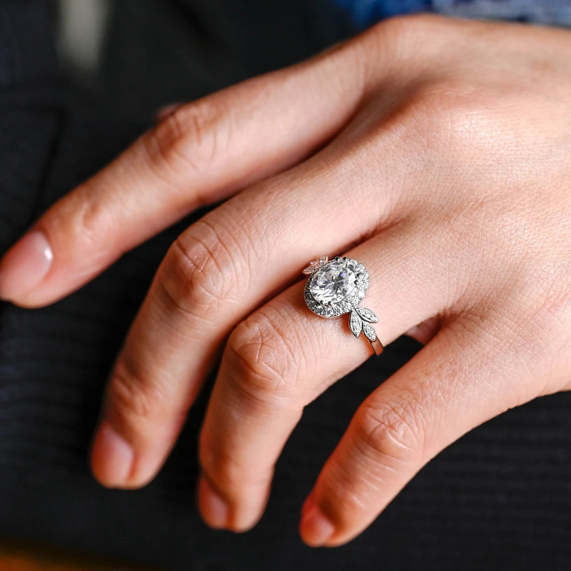 Moissanite Diamond Engagement Ring