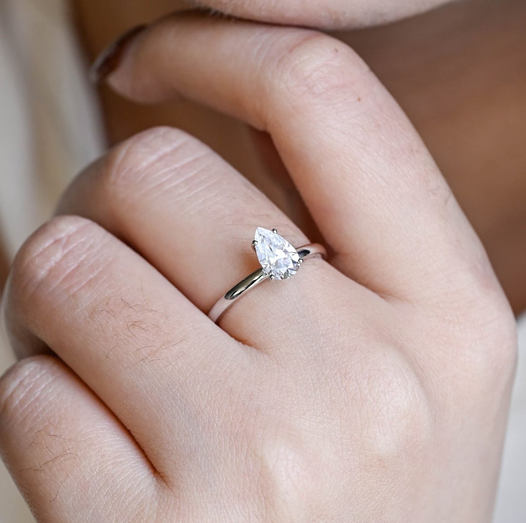 Luxury Pear Moissanite Ring