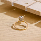 modern pear cut engagement ring moissanite hidden halo