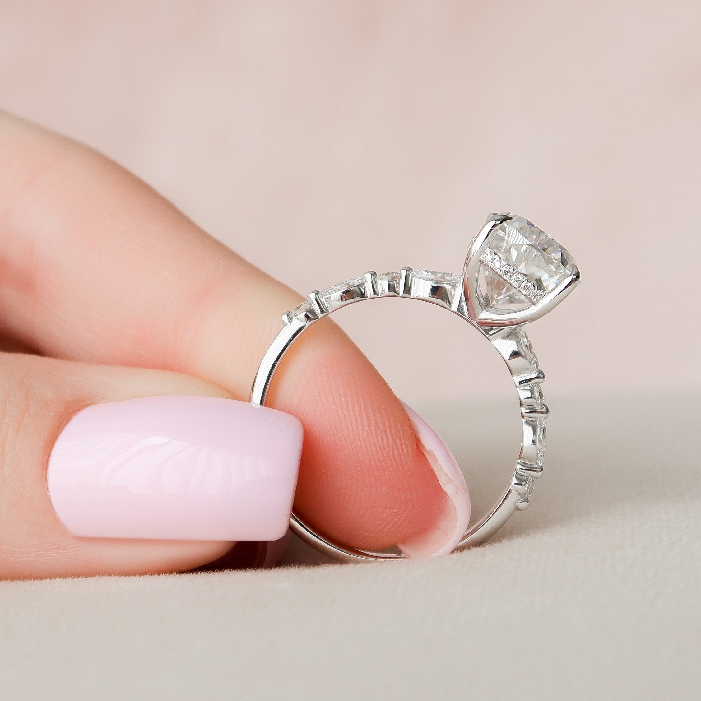 Moissanite Diamond Engagement Ring