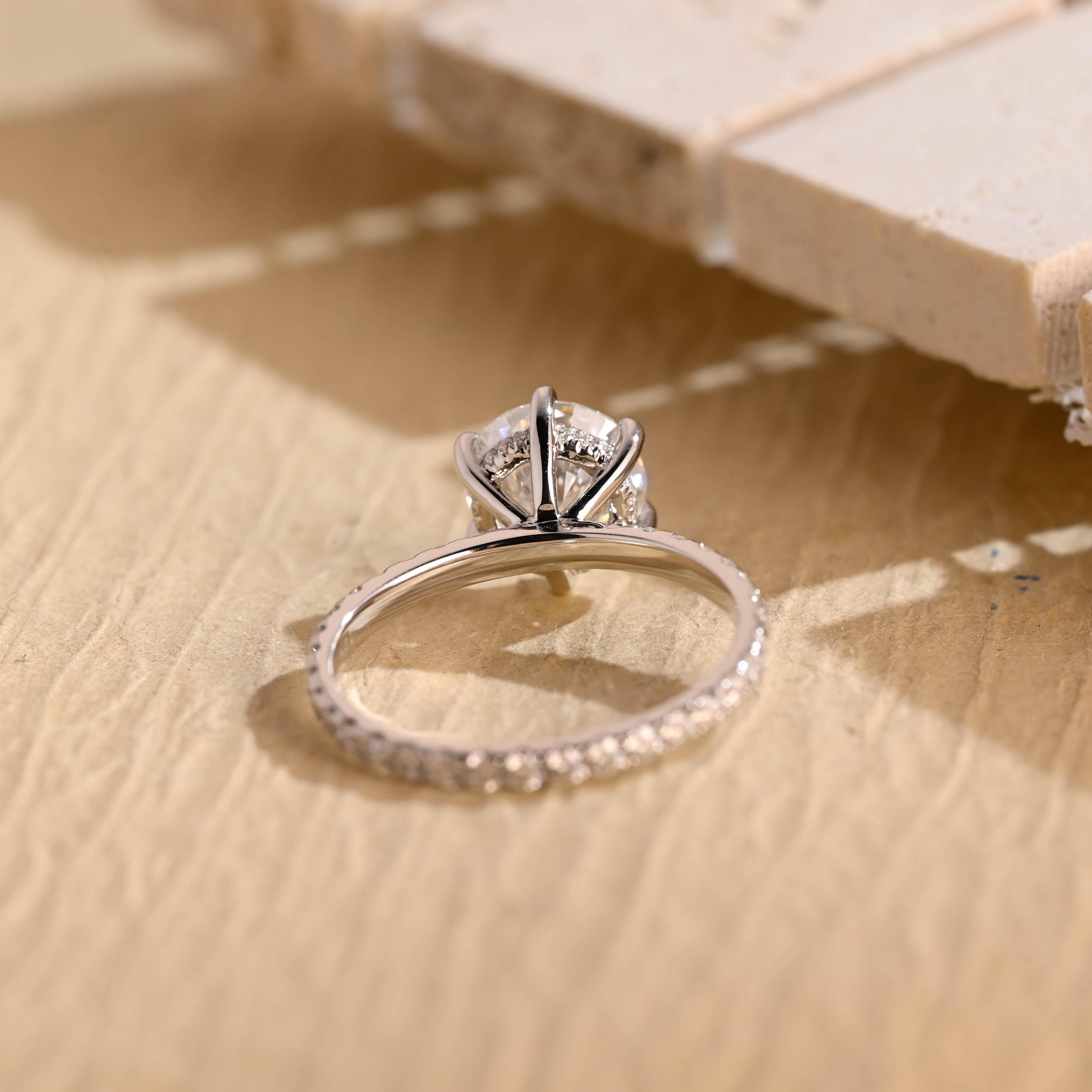 Best Round Hidden Halo Moissanite Ring