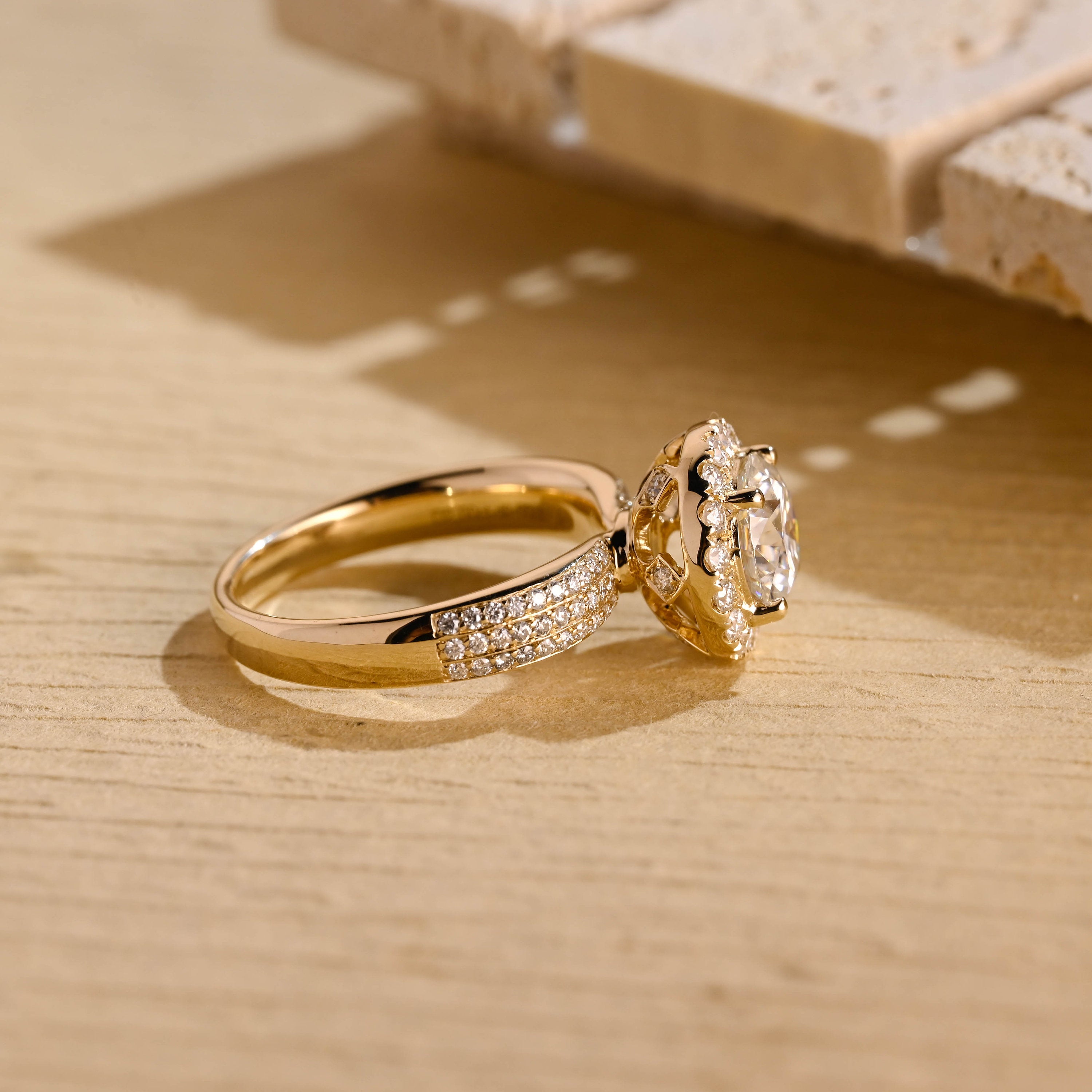 Designer Halo Moissanite Ring