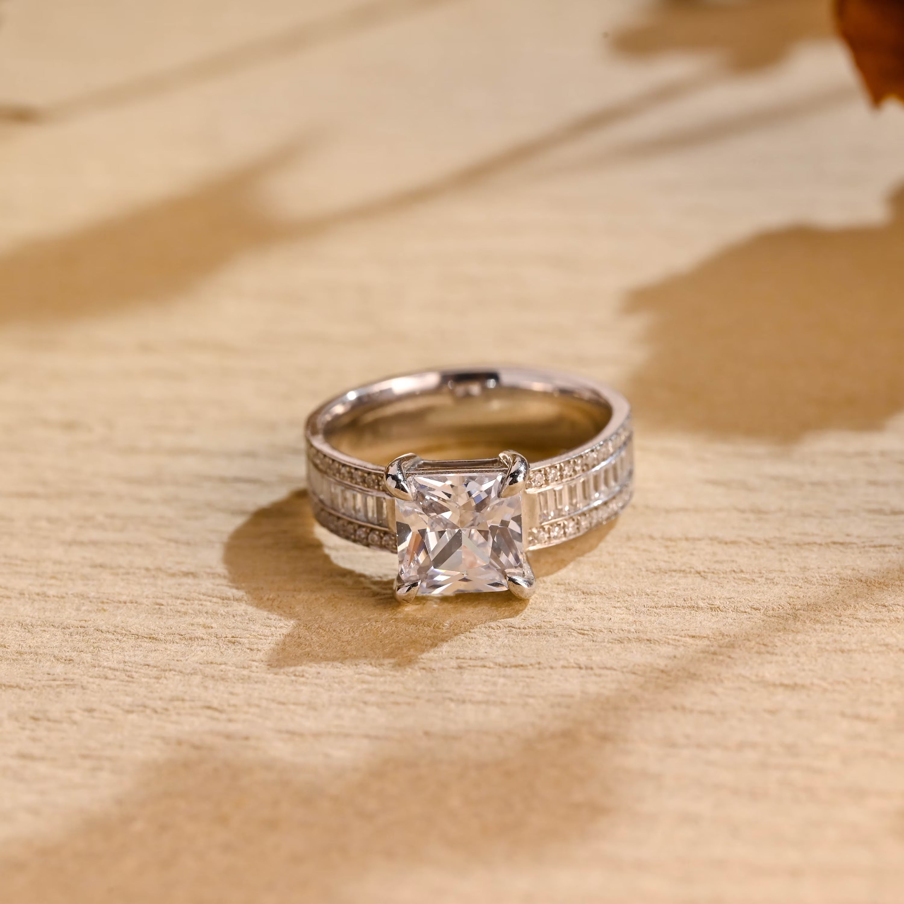 1 Carat Princess Cut Moissanite Ring