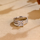 1 Carat Princess Cut Moissanite Ring