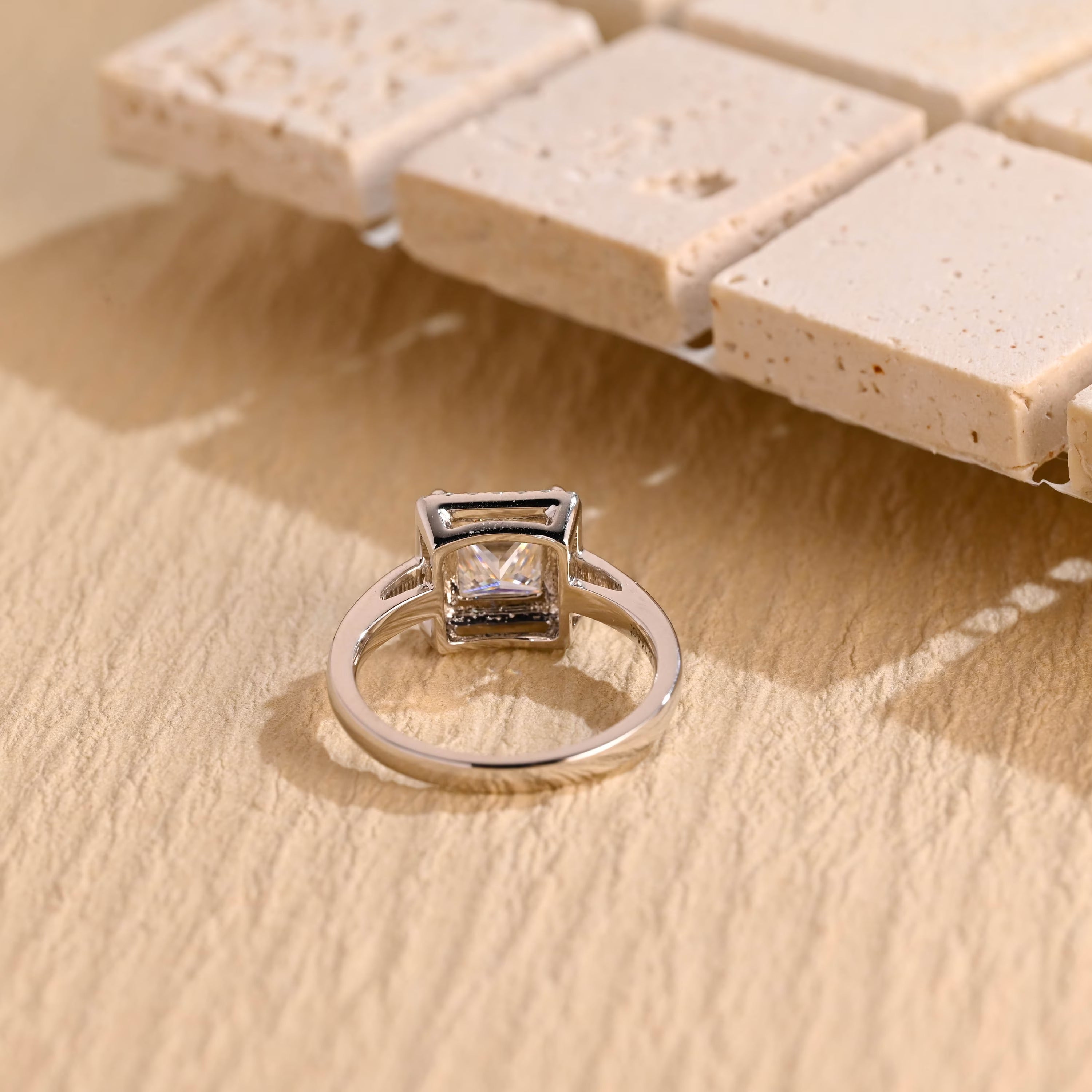 Princess Halo Engagement Ring