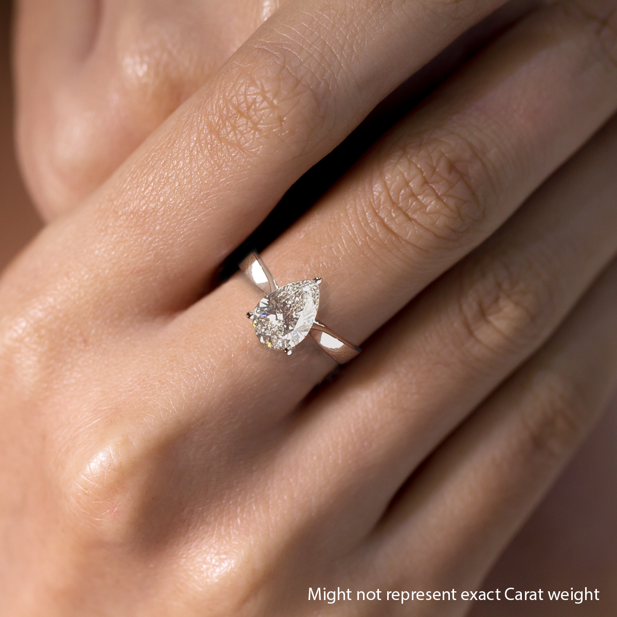 Pear Cut Moissanite Solitaire Diamond Engagement Ring For Women