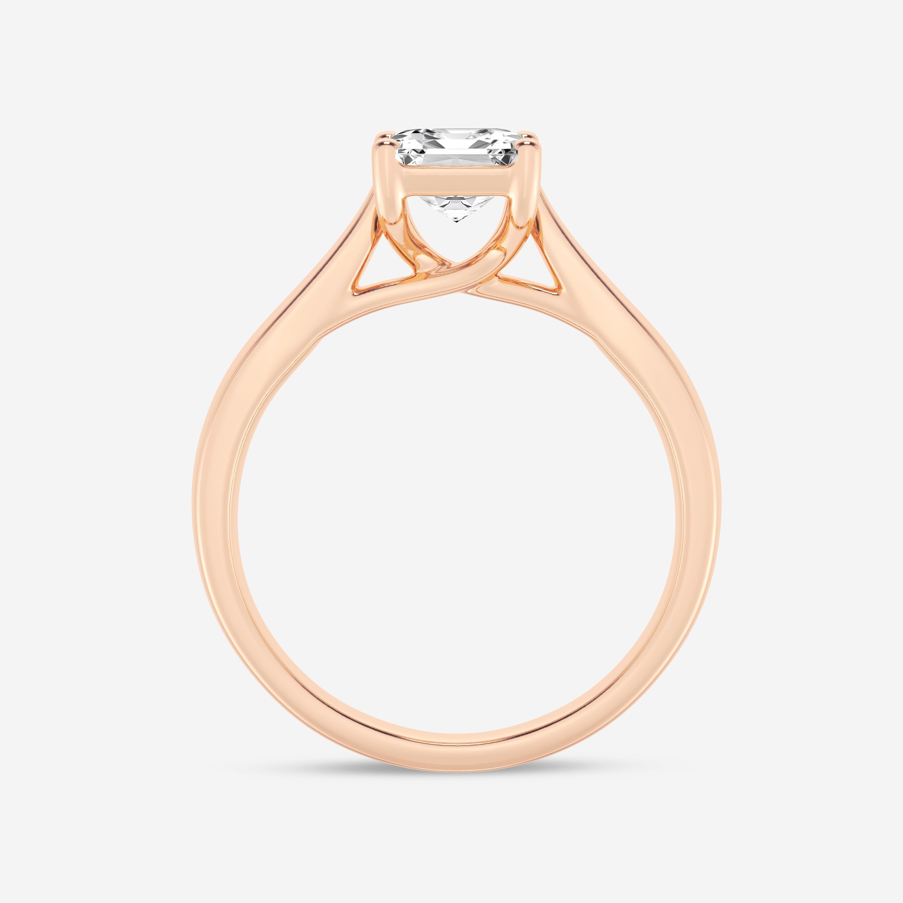 Emerald Cut Diamond Solitaire Moissanite Engagement Ring For Women