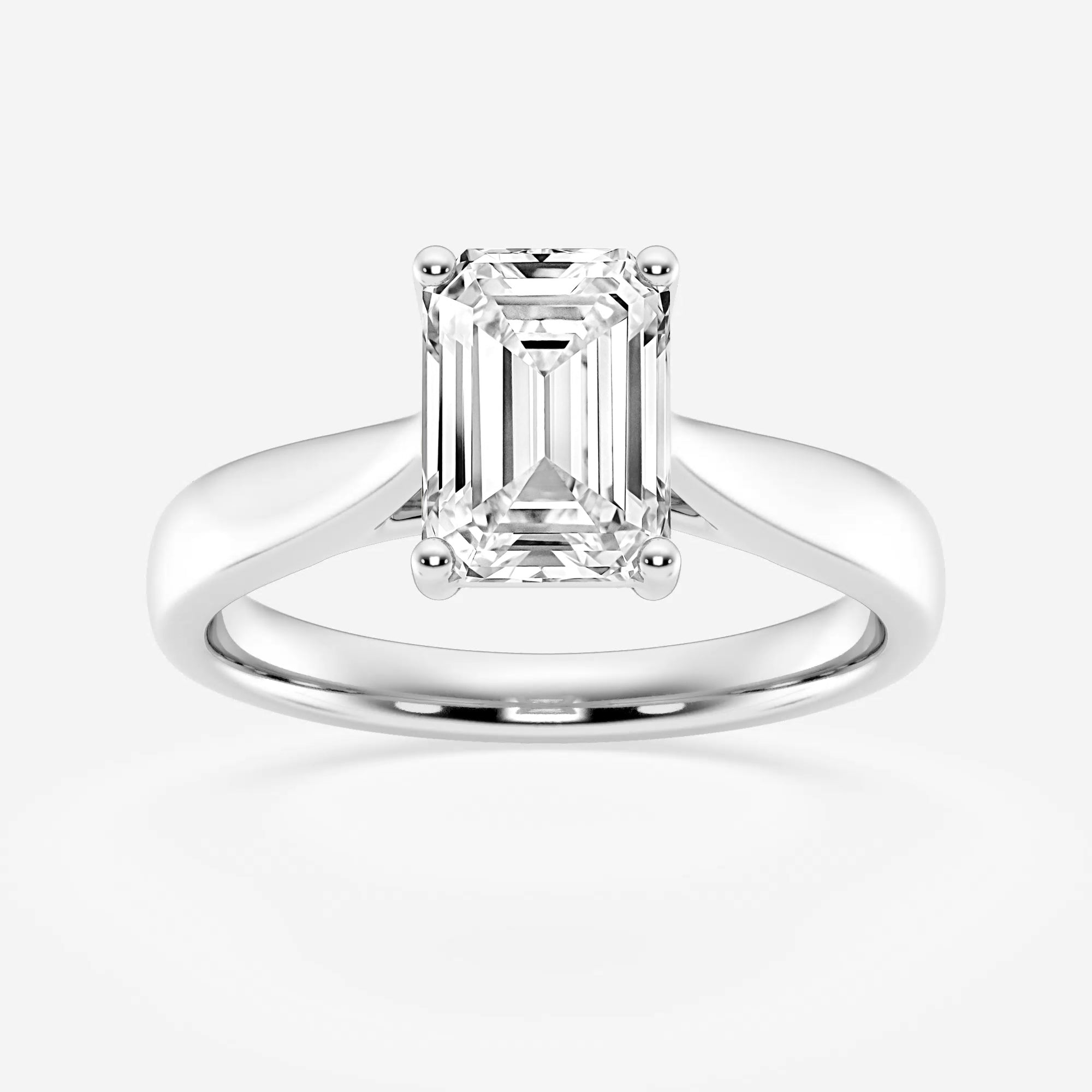 Emerald Cut Diamond Solitaire Moissanite Engagement Ring For Women