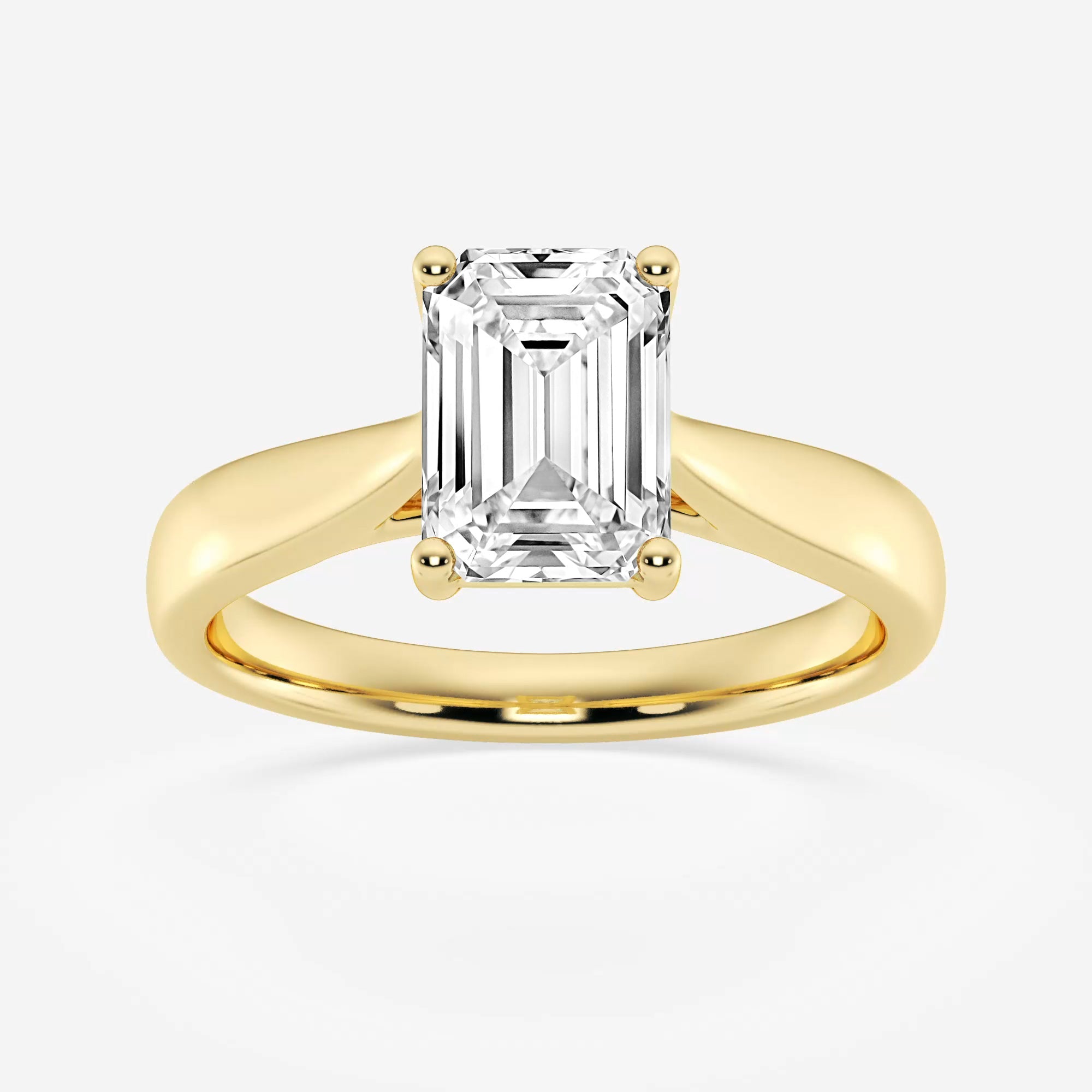 Emerald Cut Diamond Solitaire Moissanite Engagement Ring For Women