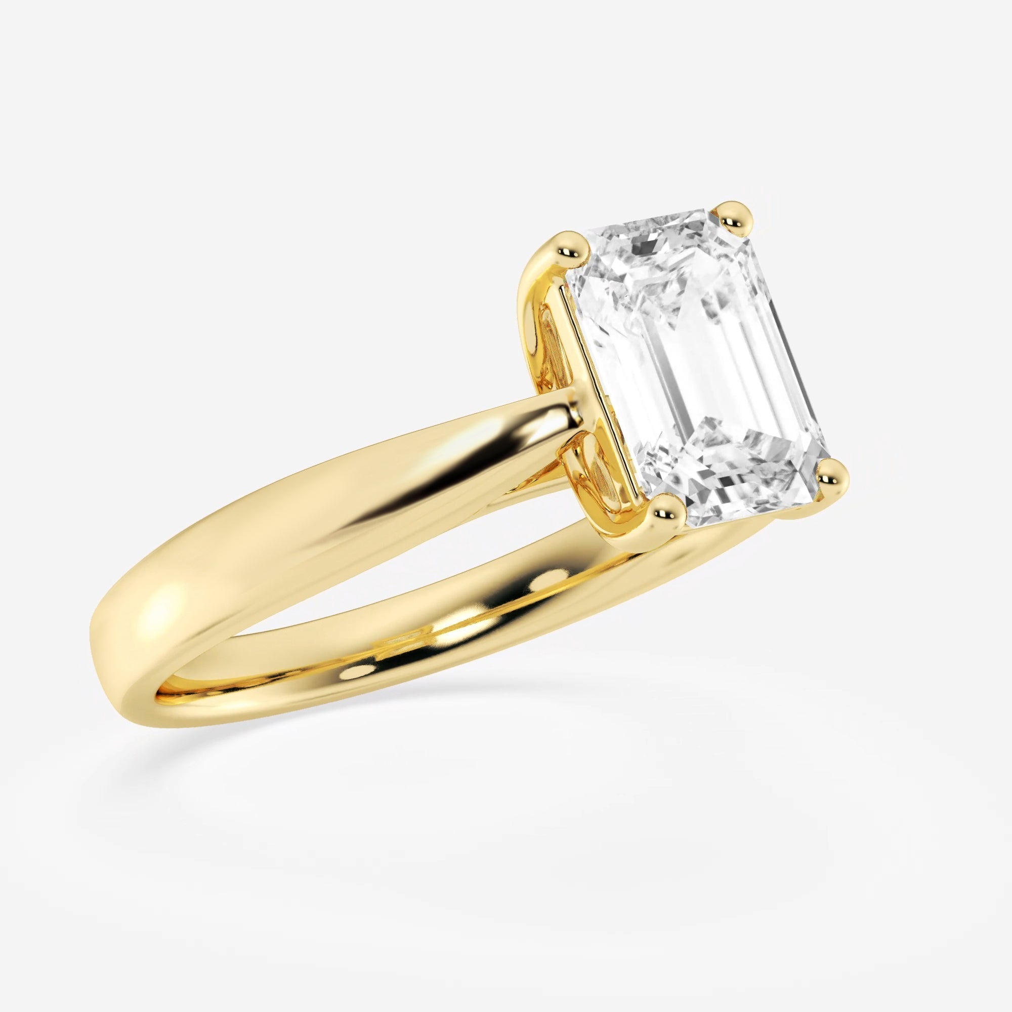 Emerald Cut Diamond Solitaire Moissanite Engagement Ring For Women