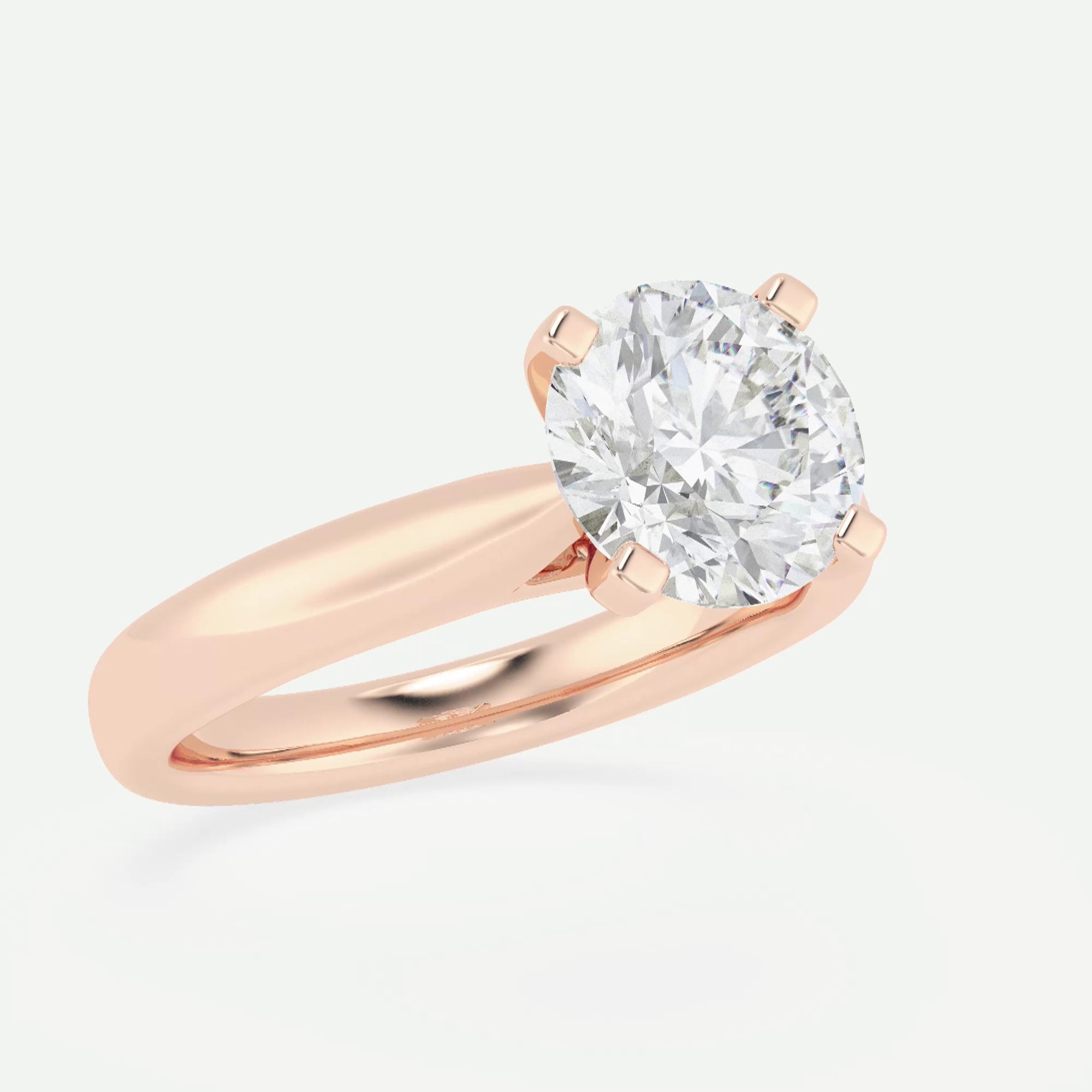 Round Cut Moissanite Cathedral Diamond Engagement Ring For Women